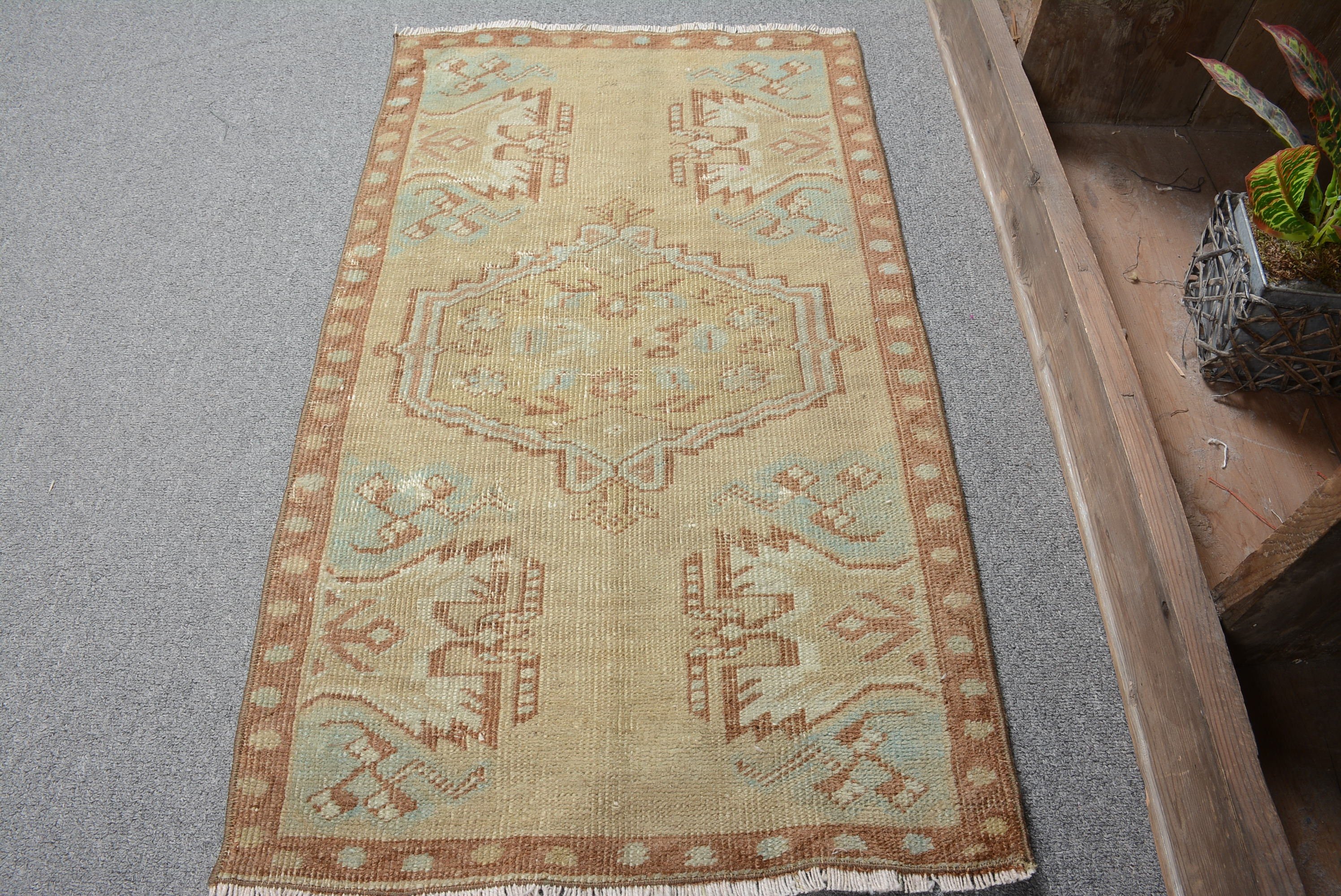 Turkish Rug, Entry Rugs, Bedroom Rugs, Vintage Rugs, 1.6x2.8 ft Small Rugs, Anatolian Rug, Brown Floor Rug, Rugs for Bathroom, Antique Rug