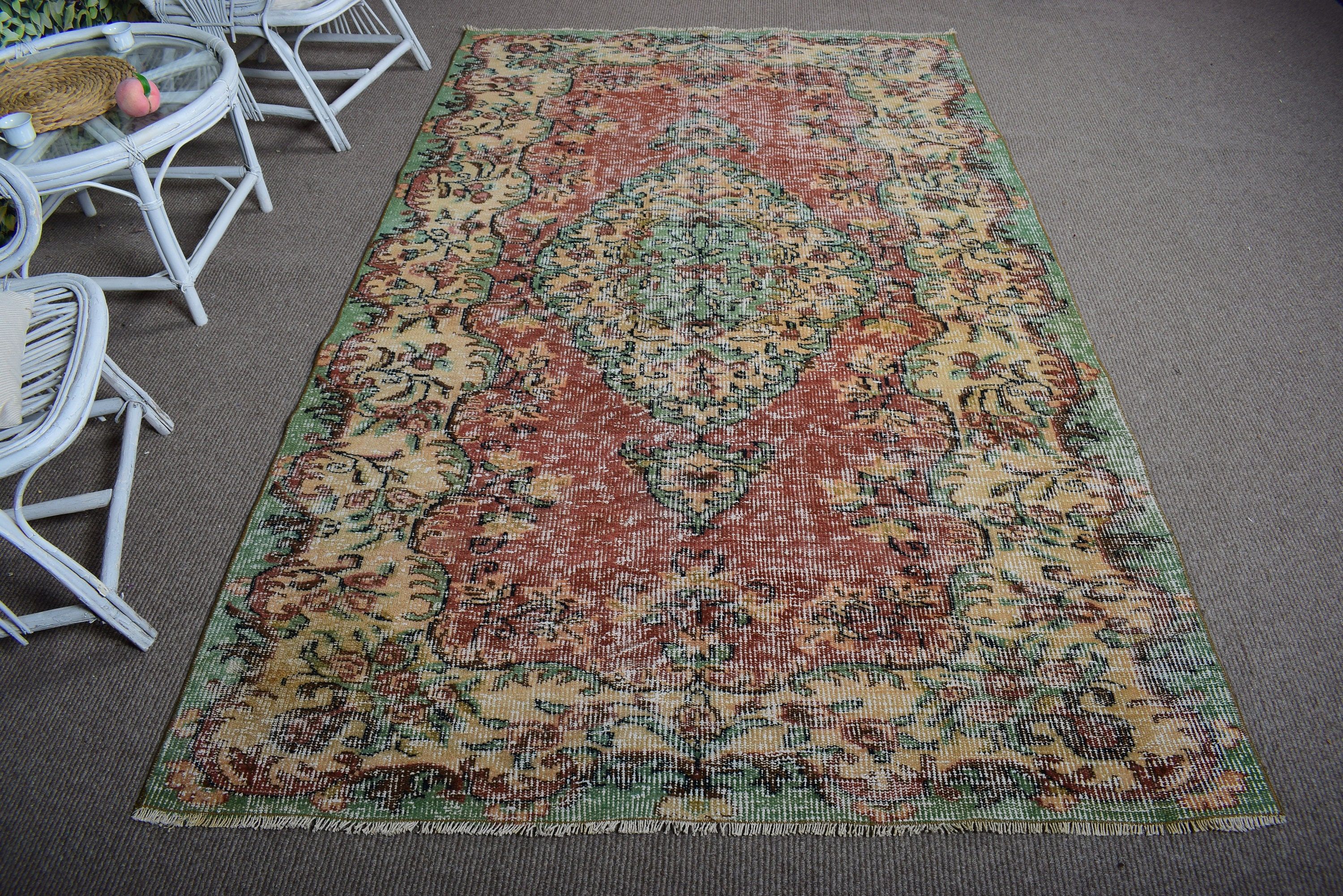 Yemek Odası Halıları, 5,3x8,9 ft Büyük Halılar, Büyük Boho Halıları, Vintage Halılar, Türk Halıları, Oryantal Halılar, Kahverengi Açıklama Halıları, Boho Halı