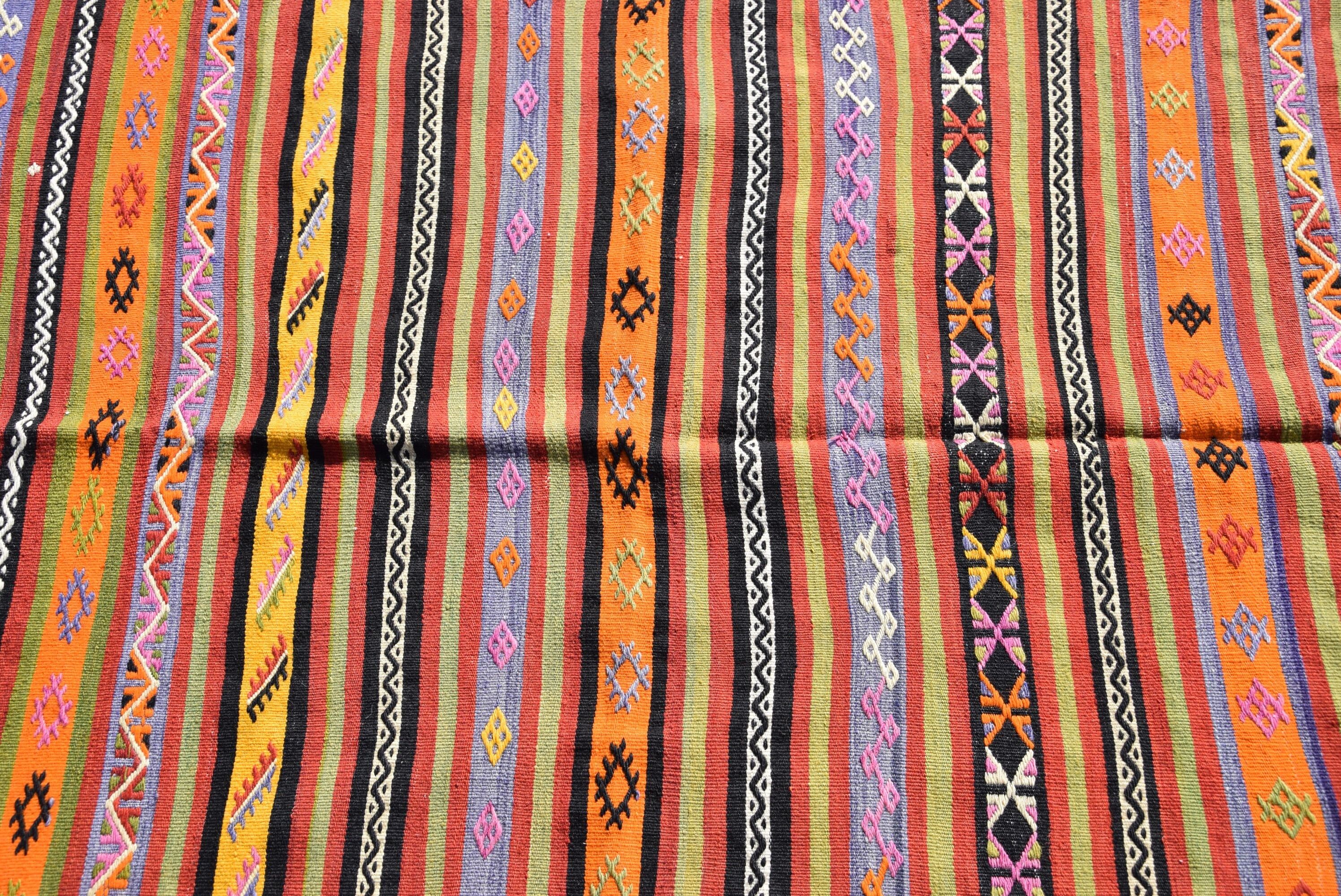 Türk Halıları, 3.5x6 ft Accent Halı, Mutfak Halısı, Kilim, Ev Dekor Halısı, Turuncu Ev Dekor Halıları, Vintage Halı, Fas Halıları, Giriş Halısı