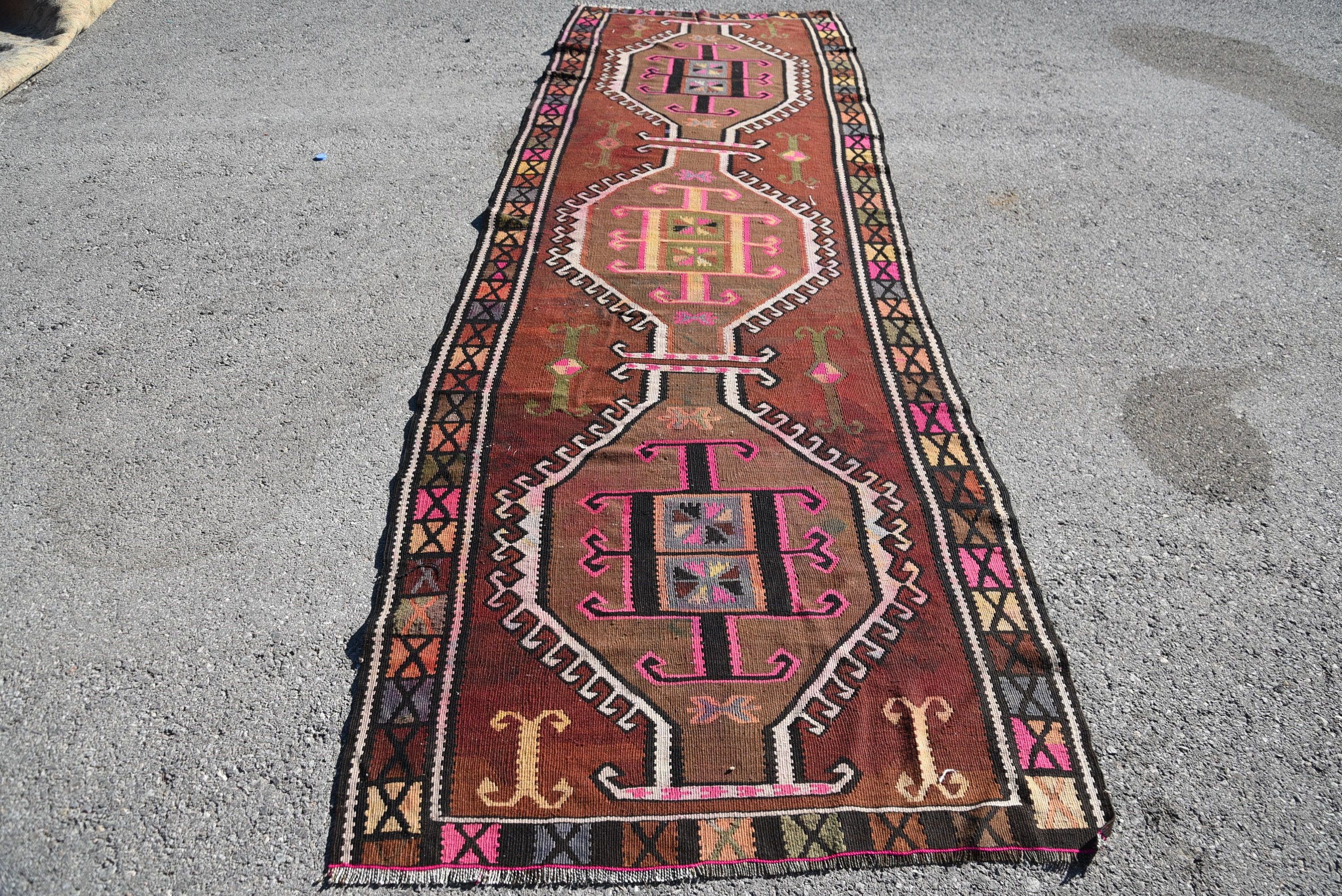 3.9x11.8 ft Yolluk Halıları, Türk Halısı, Koridor Halıları, Mutfak Halıları, Yatak Odası Halısı, El Yapımı Yün Halı Halıları, Vintage Halı, Yün Halı, Kilim