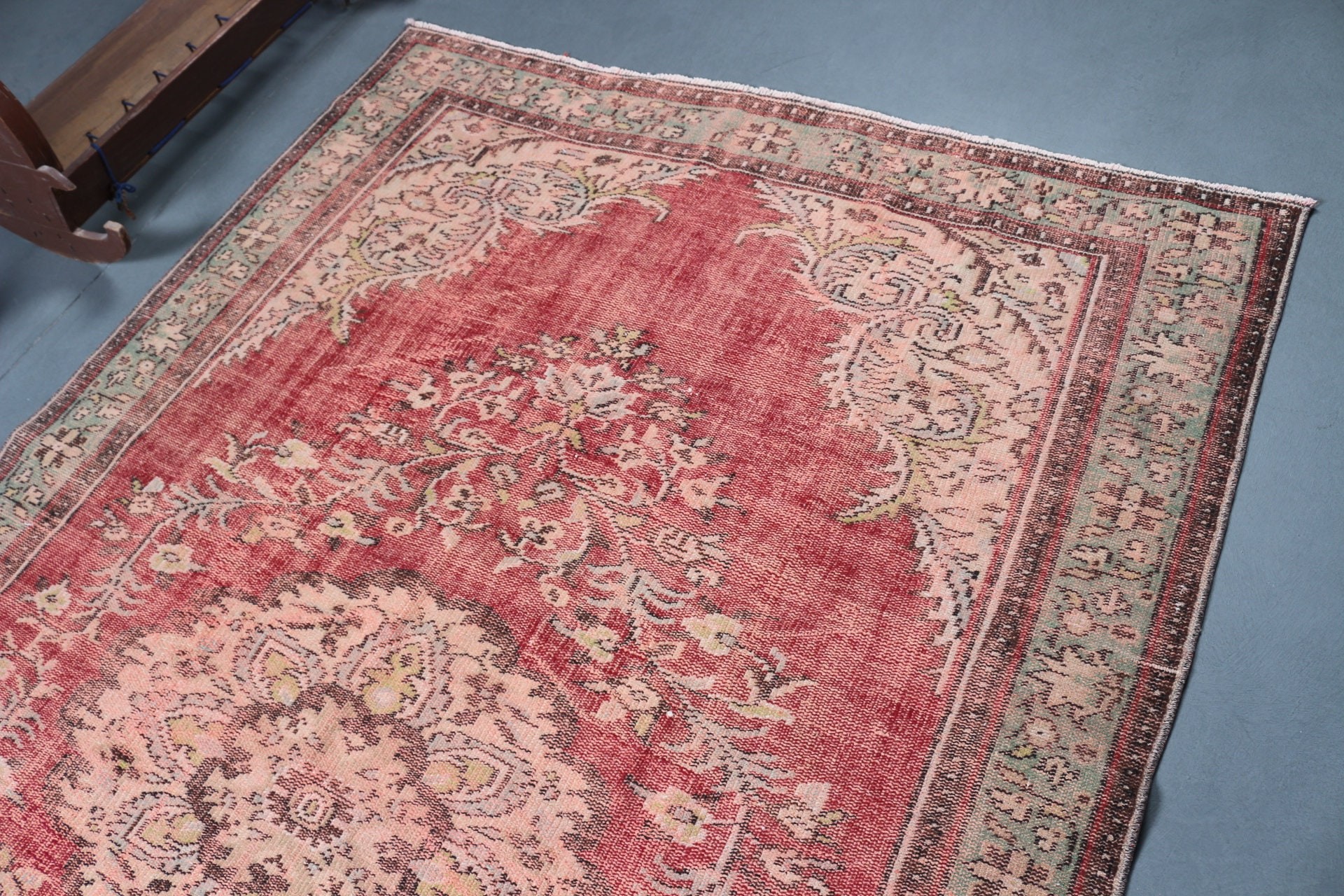 Yemek Odası Halıları, Pembe Oryantal Halılar, 6x9 ft Büyük Halı, Mutfak Halıları, Türk Halıları, Oturma Odası Halıları, Ev Dekor Halısı, Vintage Halı, Sanat Halısı