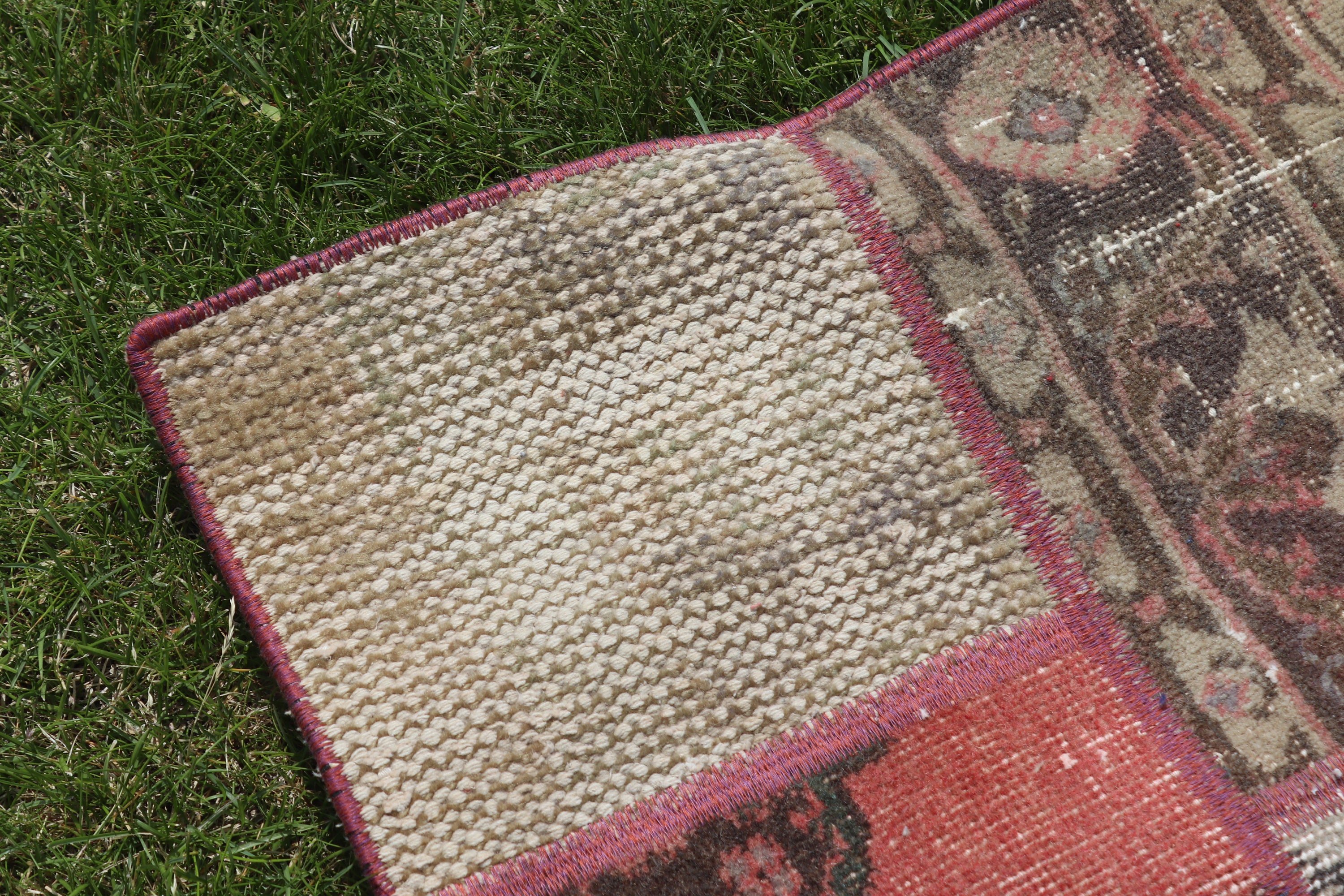 Vintage Rugs, Orange Geometric Rugs, Flatweave Rug, Turkish Rug, Modern Rugs, 2.6x6.1 ft Accent Rug, Vintage Accent Rugs, Geometric Rug