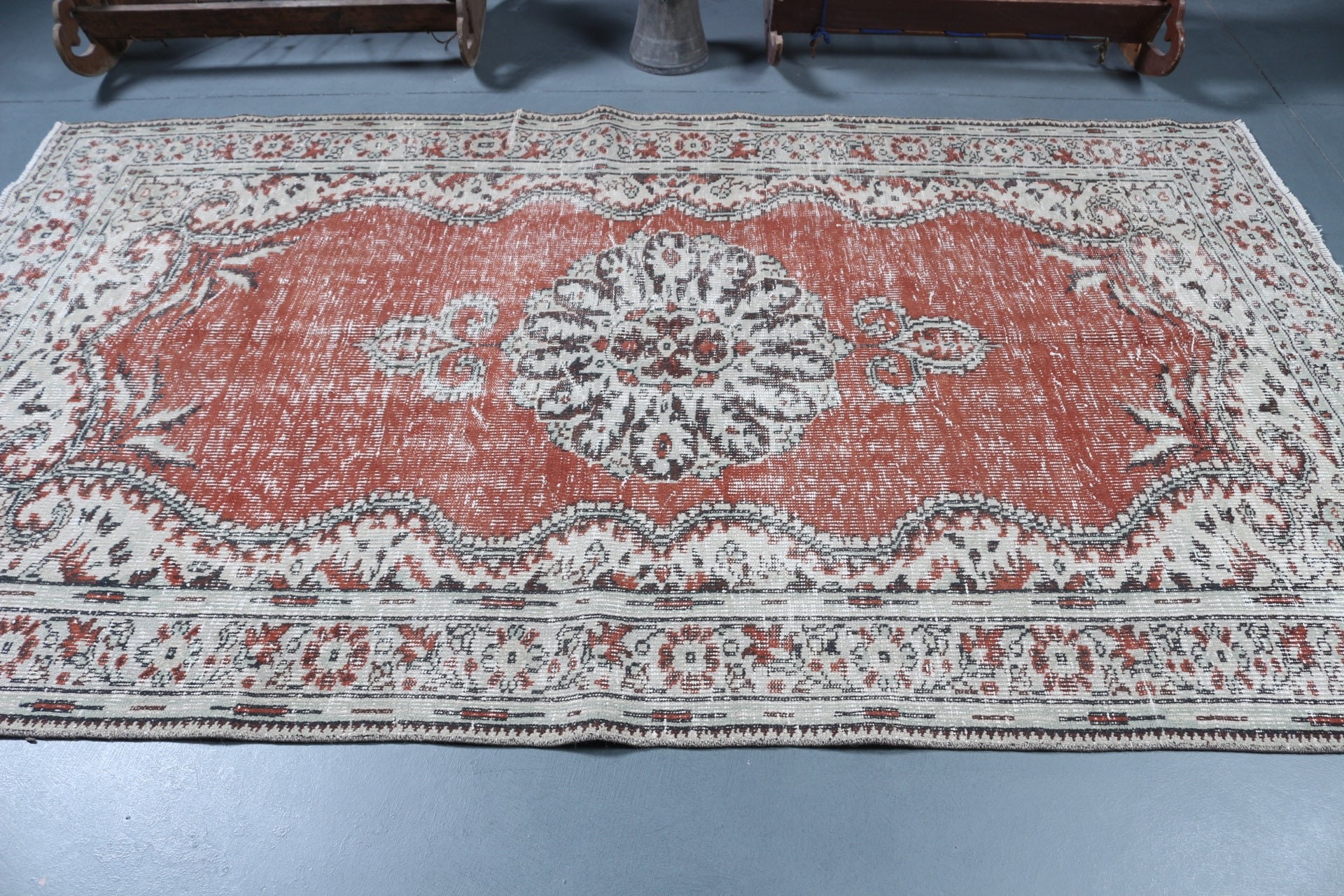 Bedroom Rug, Vintage Rug, Red Antique Rugs, Salon Rugs, Nomadic Rugs, Turkish Rug, Home Decor Rugs, Oushak Rugs, 5.3x9.2 ft Large Rug