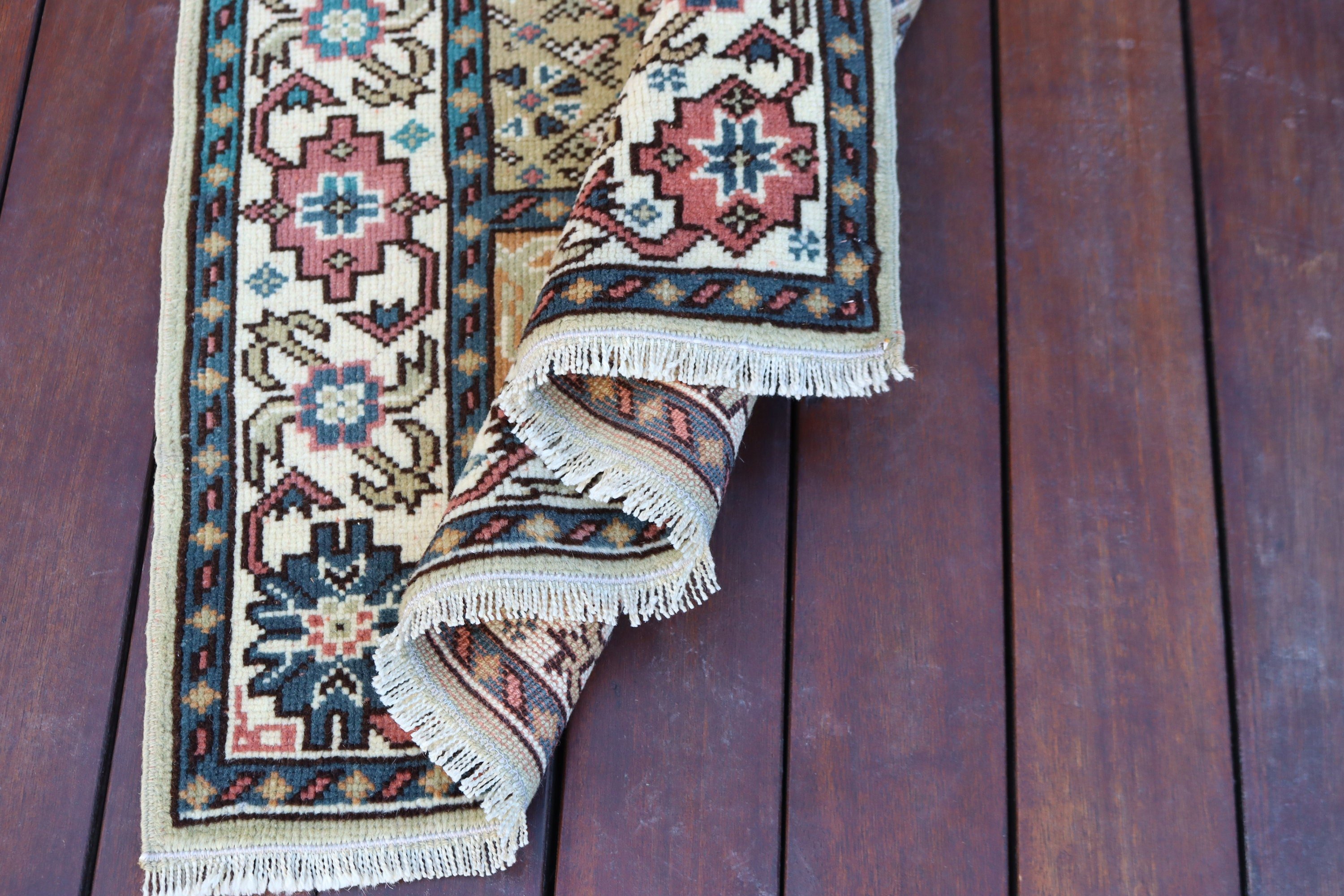 Küçük Boho Halılar, Vintage Halı, Bildiri Halısı, Yeşil Yatak Odası Halıları, El Dokuma Halı, 2.4x5.2 ft Küçük Halılar, Araba Paspas Halısı, Türk Halıları