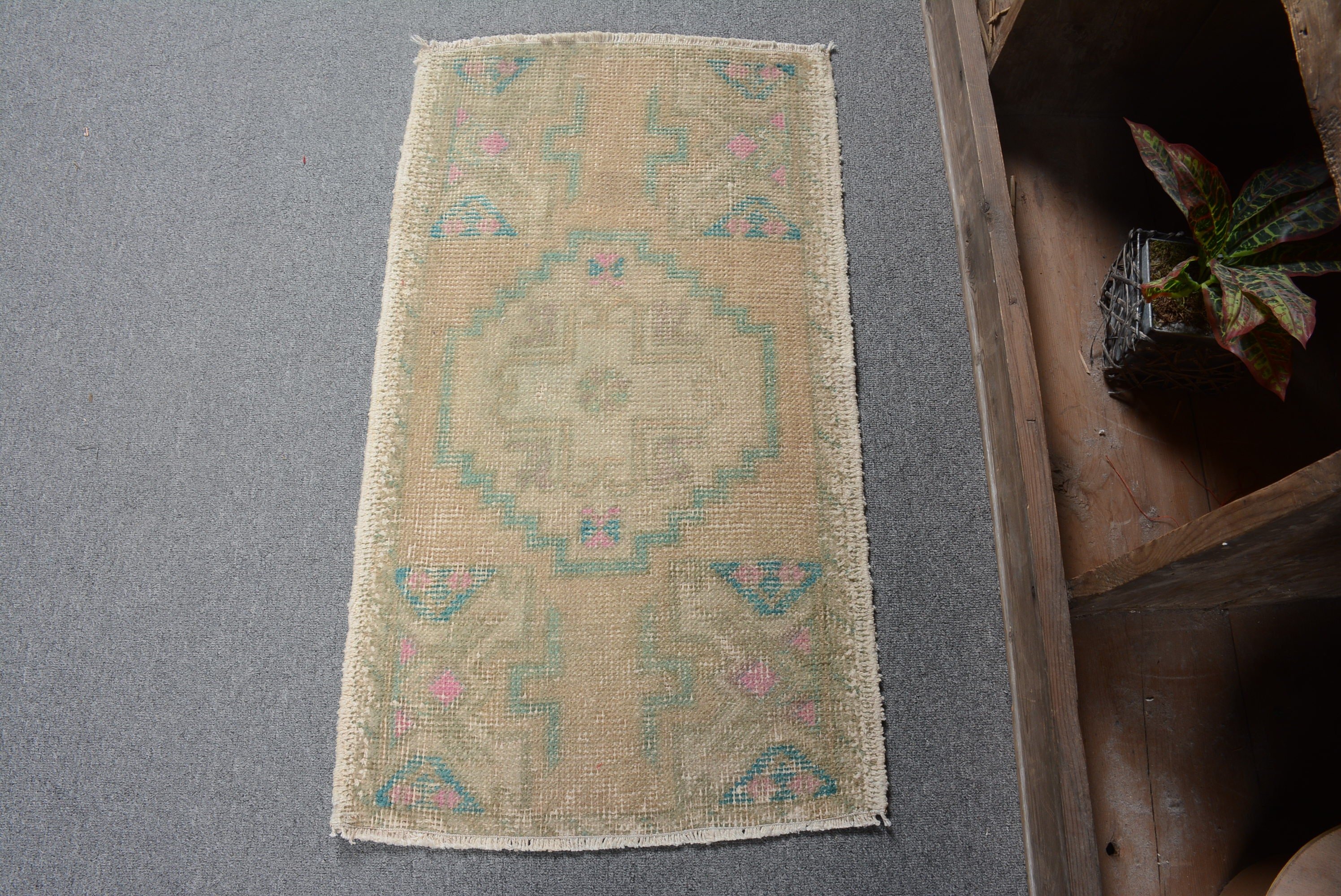 Wall Hanging Rug, Vintage Rugs, 1.6x2.8 ft Small Rug, Dorm Rug, Home Decor Rug, Green Antique Rug, Bath Rug, Turkish Rugs