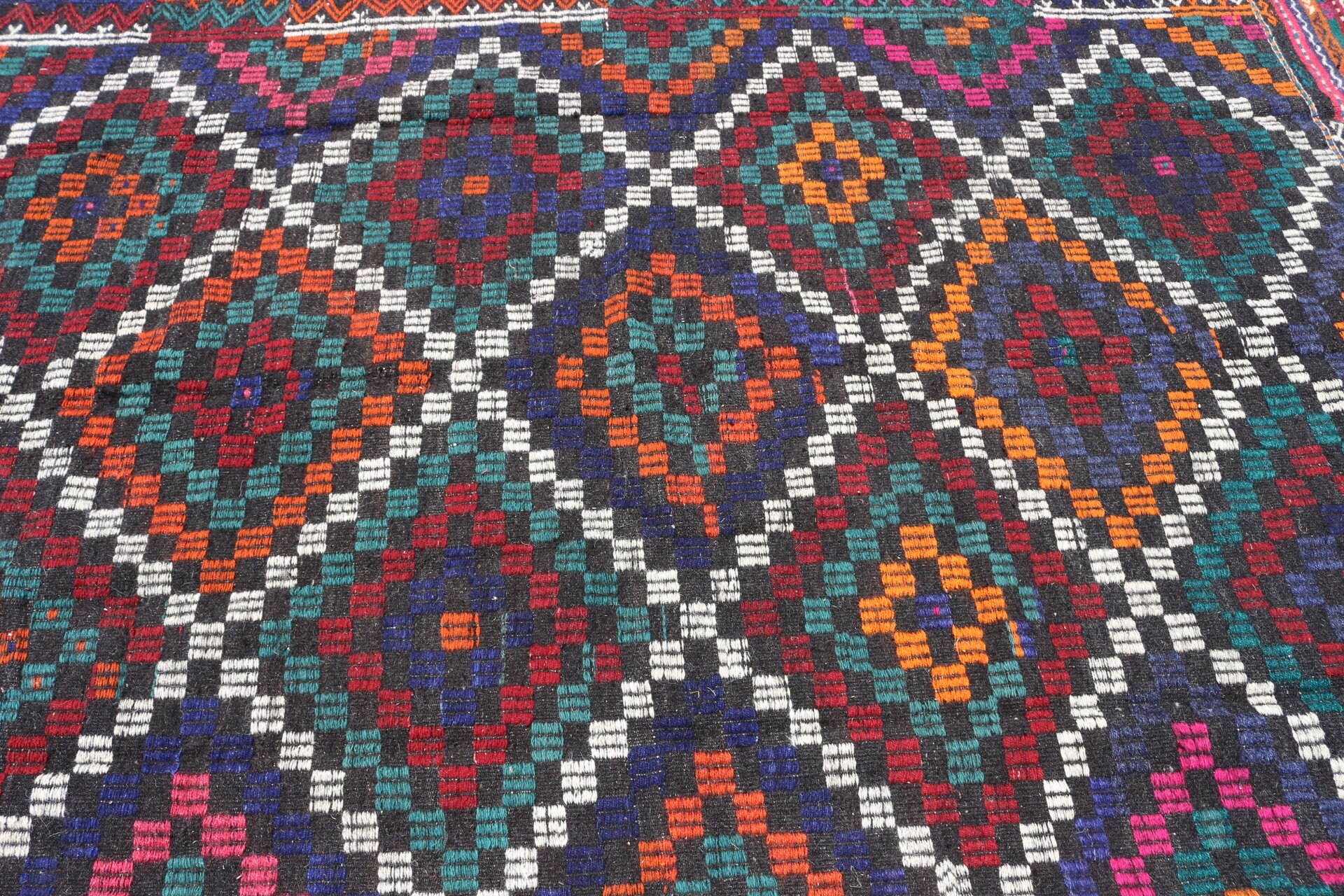 Kilim, Düz Dokuma Halı, Türk Halıları, Anadolu Halısı, 5.9x9.6 ft Büyük Halı, Siyah Yatak Odası Halısı, Yatak Odası Halısı, Vintage Halılar, Oturma Odası Halıları