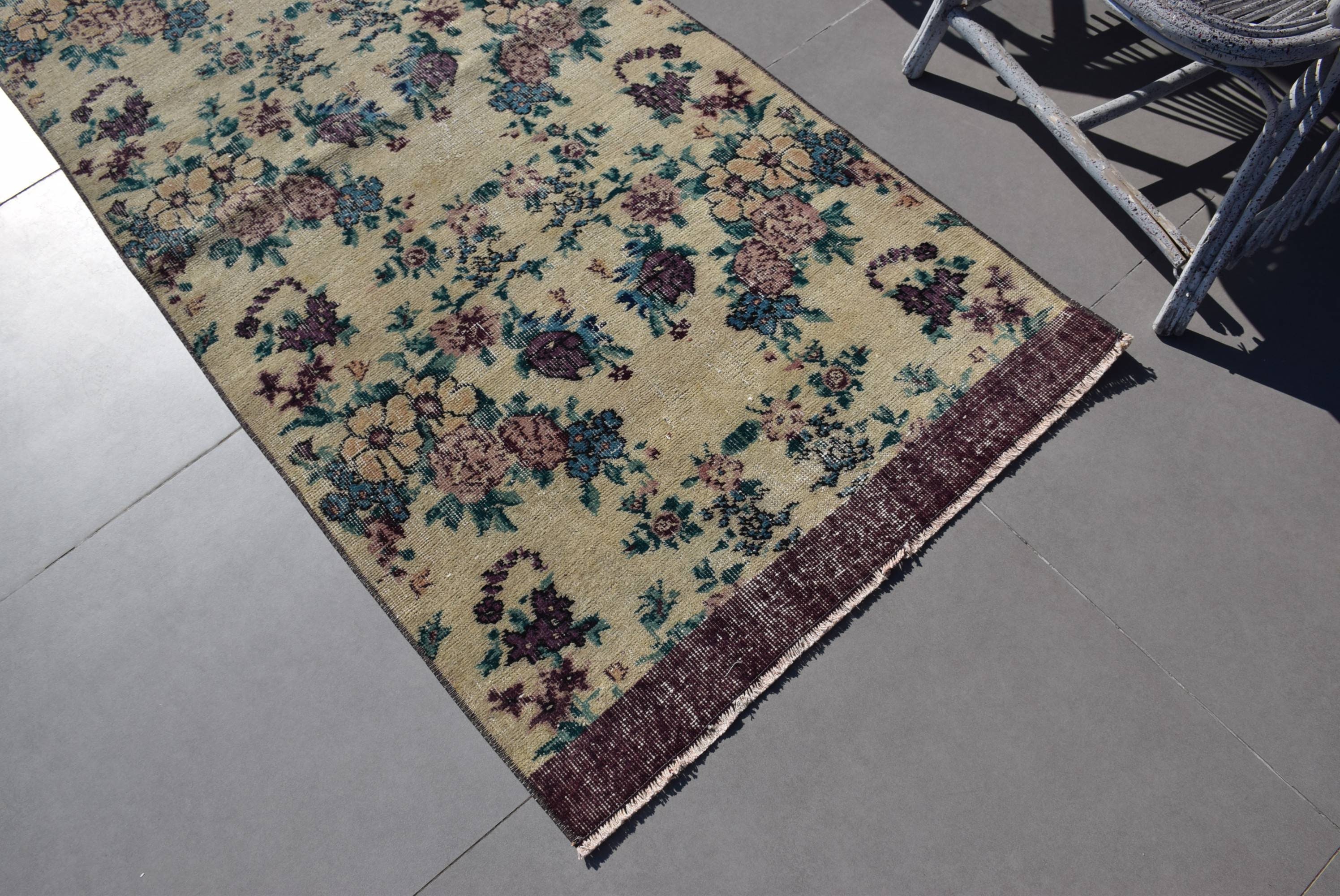 Vintage Halı, Mutfak Halıları, Çocuk Odası Halıları, Türk Halısı, Çocuk Odası Halısı, Fas Halıları, Mor Fas Halısı, 3x6.4 ft Accent Halıları, Yün Halıları