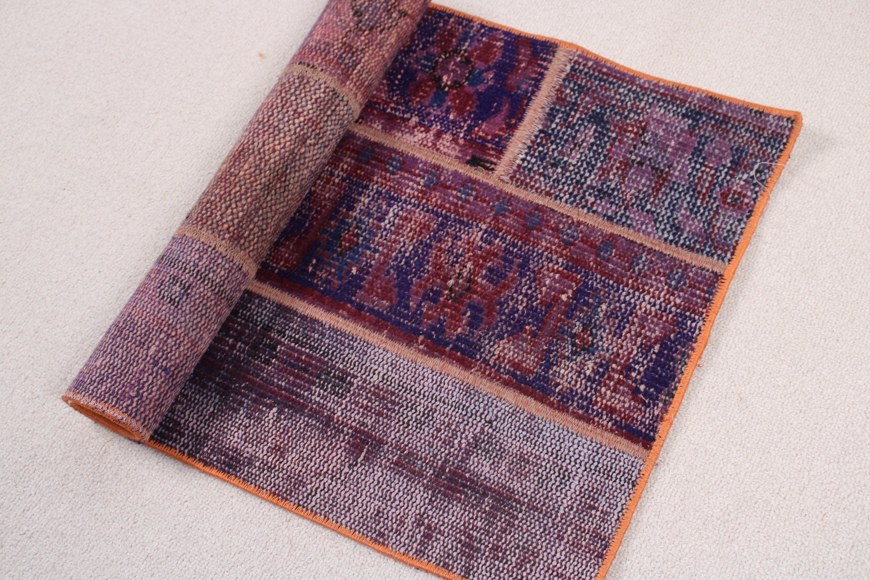 Boho Rugs, Vintage Rugs, Kitchen Rug, Rugs for Bedroom, Bath Rugs, 1.6x2.6 ft Small Rugs, Turkish Rugs, Purple Geometric Rug, Luxury Rugs