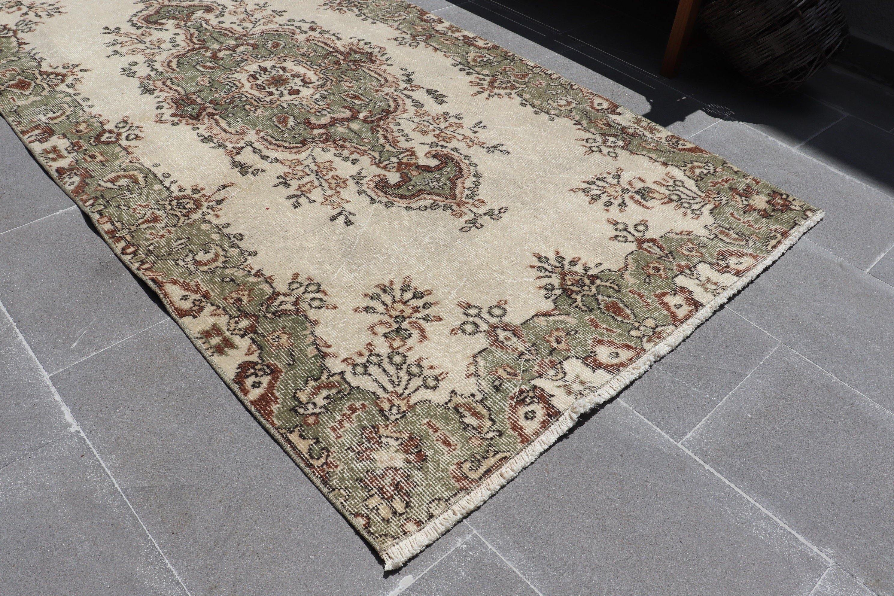 Wool Rugs, Cool Rug, Turkish Rug, Rugs for Dining Room, Vintage Rugs, 3.6x6.7 ft Area Rug, Turkey Rug, Kitchen Rug, Beige Bedroom Rug