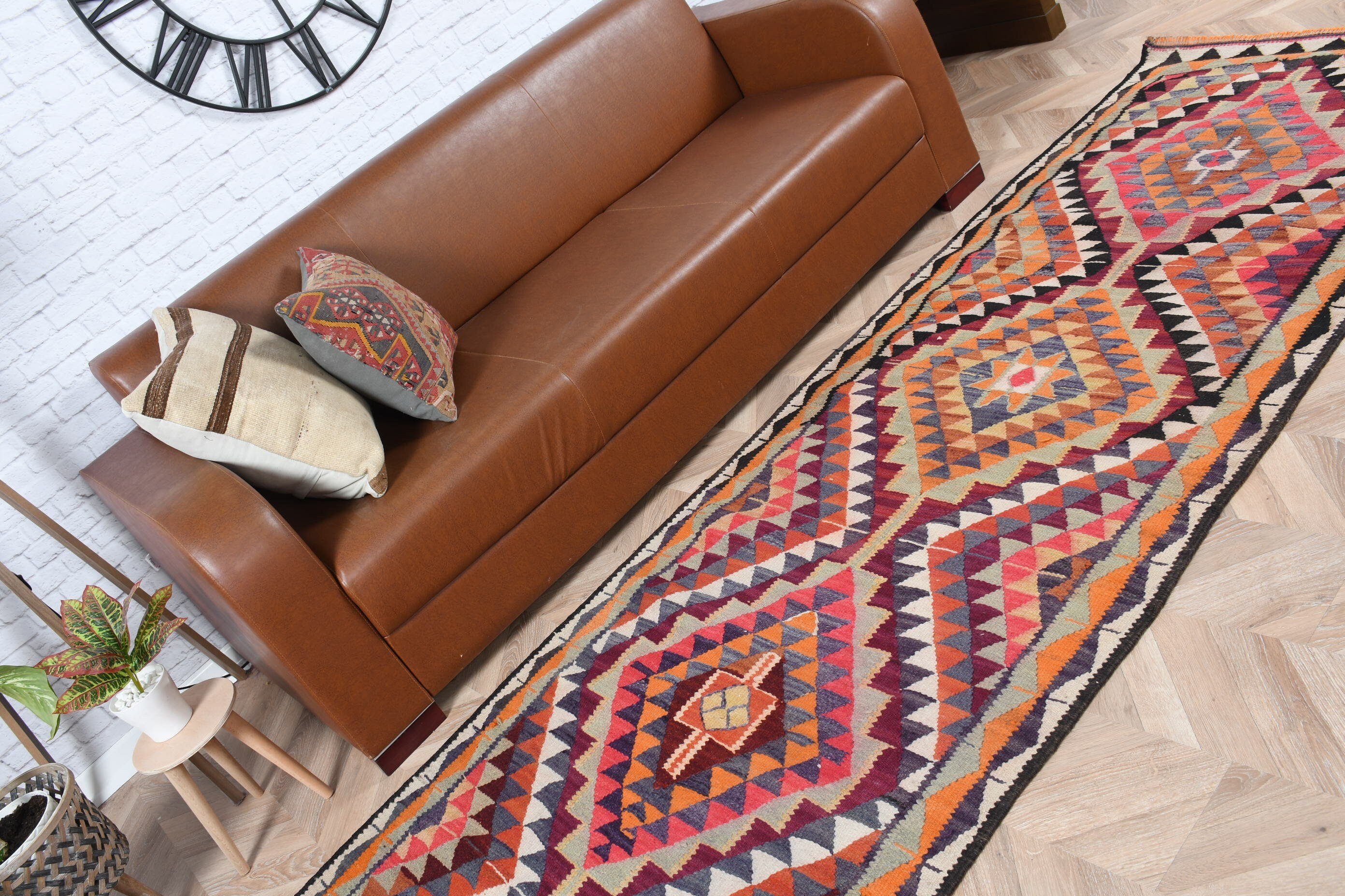 Oushak Halıları, Kilim, Mor Oryantal Halı, Merdiven Halıları, 3,2x10,5 ft Yolluk Halıları, Türk Halısı, Koridor Halıları, Anadolu Halısı, Vintage Halılar