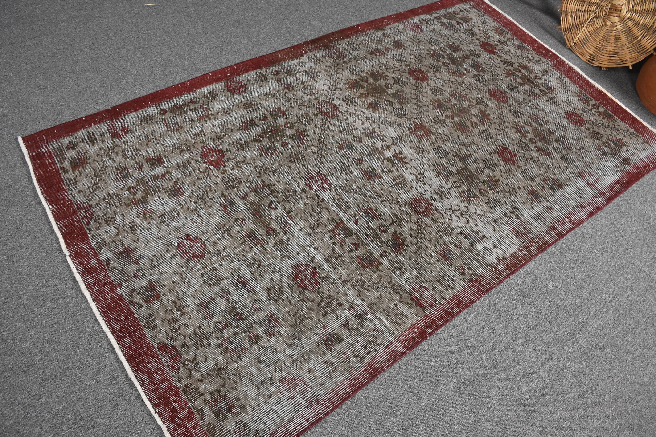 Rugs for Kitchen, Vintage Rug, Kitchen Rug, 3.9x6.8 ft Area Rugs, Turkish Rug, Floor Rug, Bedroom Rugs, Gray Oriental Rug, Natural Rug