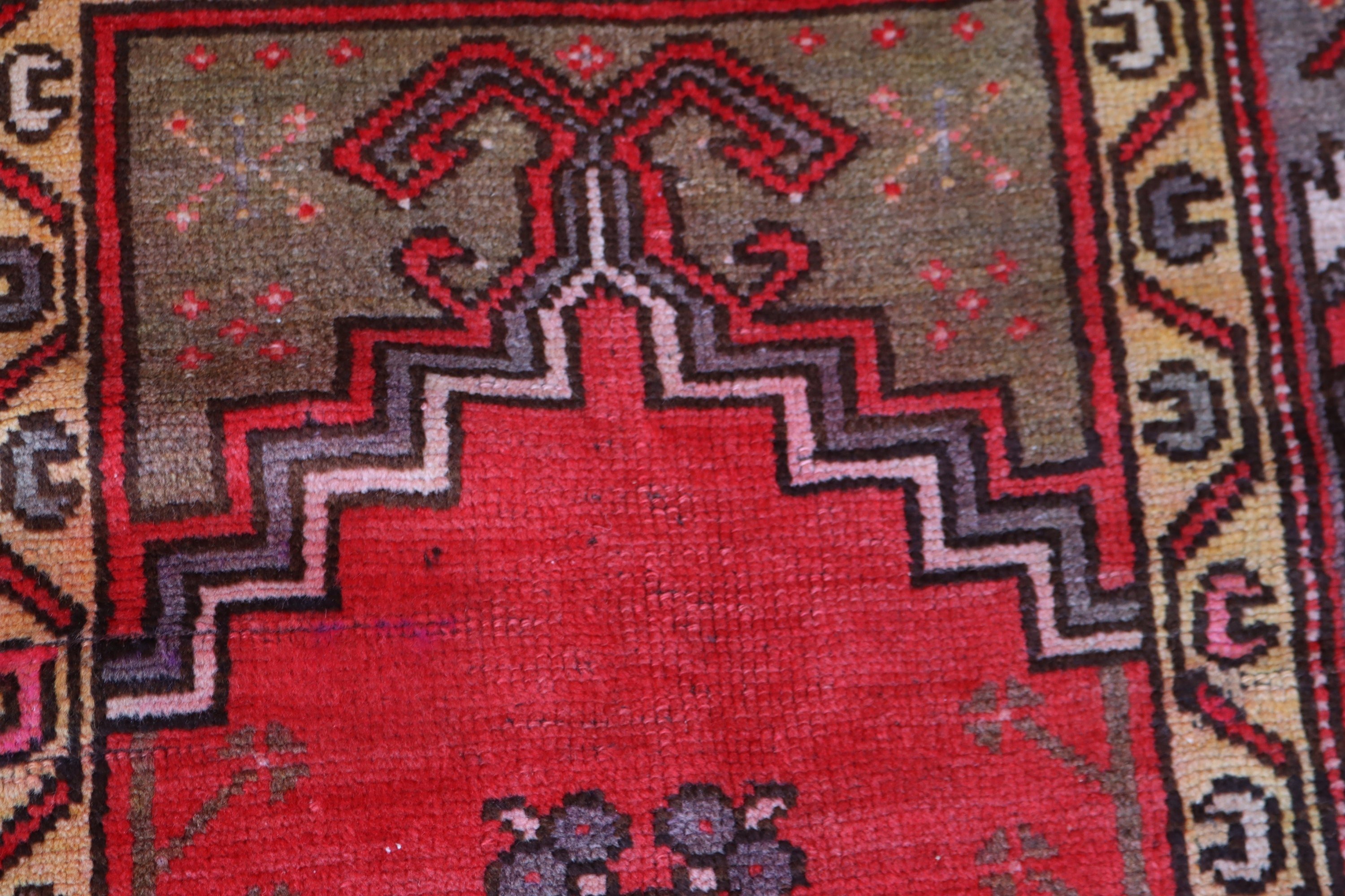 Türk Halısı, 3.5x5.7 ft Aksan Halıları, Kırmızı Oryantal Halılar, Dekoratif Halı, Vintage Halılar, Ev Dekor Halısı, Boho Vurgu Halısı, Yatak Odası Halıları