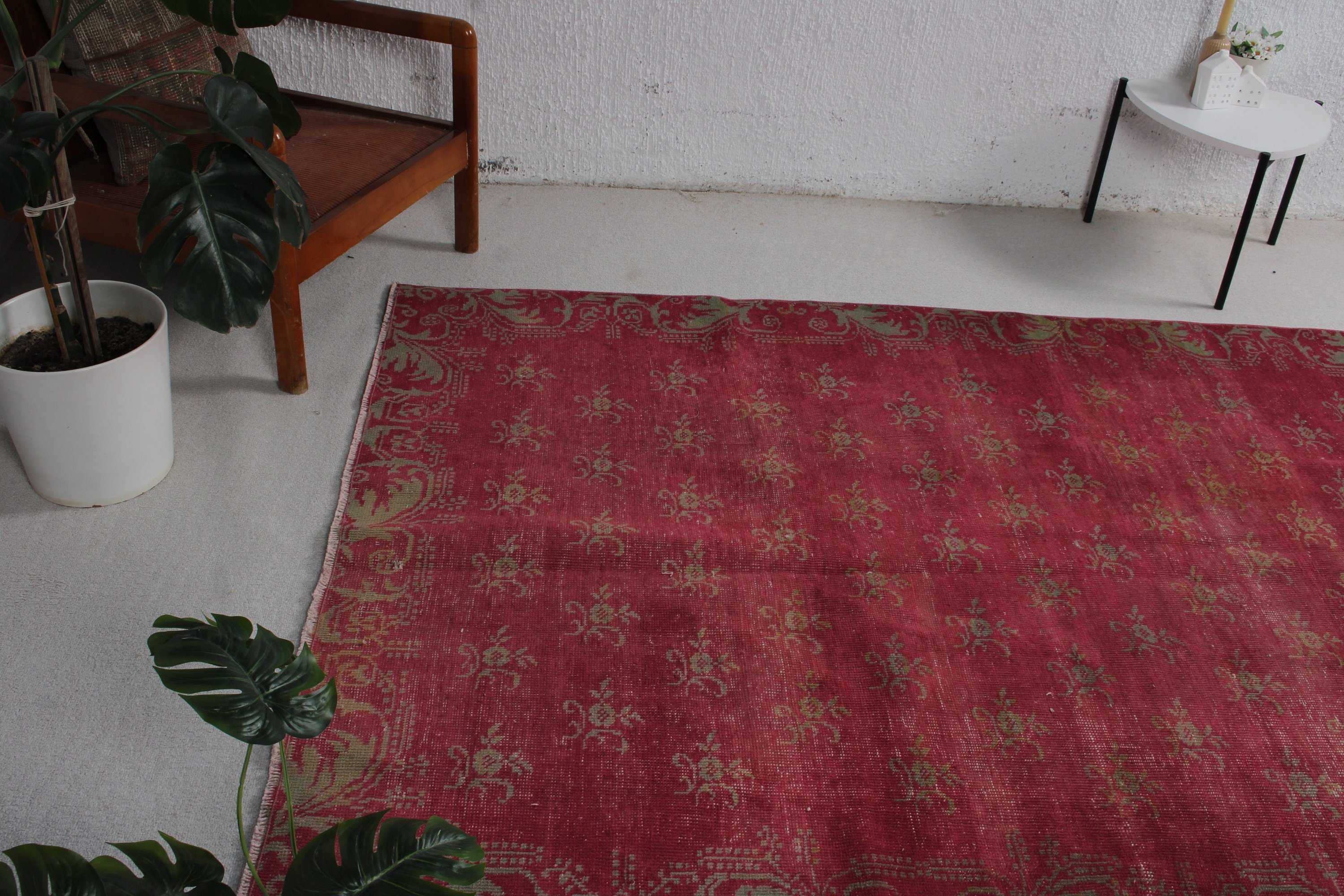 Ofis Halıları, 5.2x8 ft Büyük Halılar, Pembe Boho Halılar, Büyük Vintage Halı, Vintage Halı, Yemek Odası Halısı, Oryantal Halı, Nötr Halılar, Türk Halısı