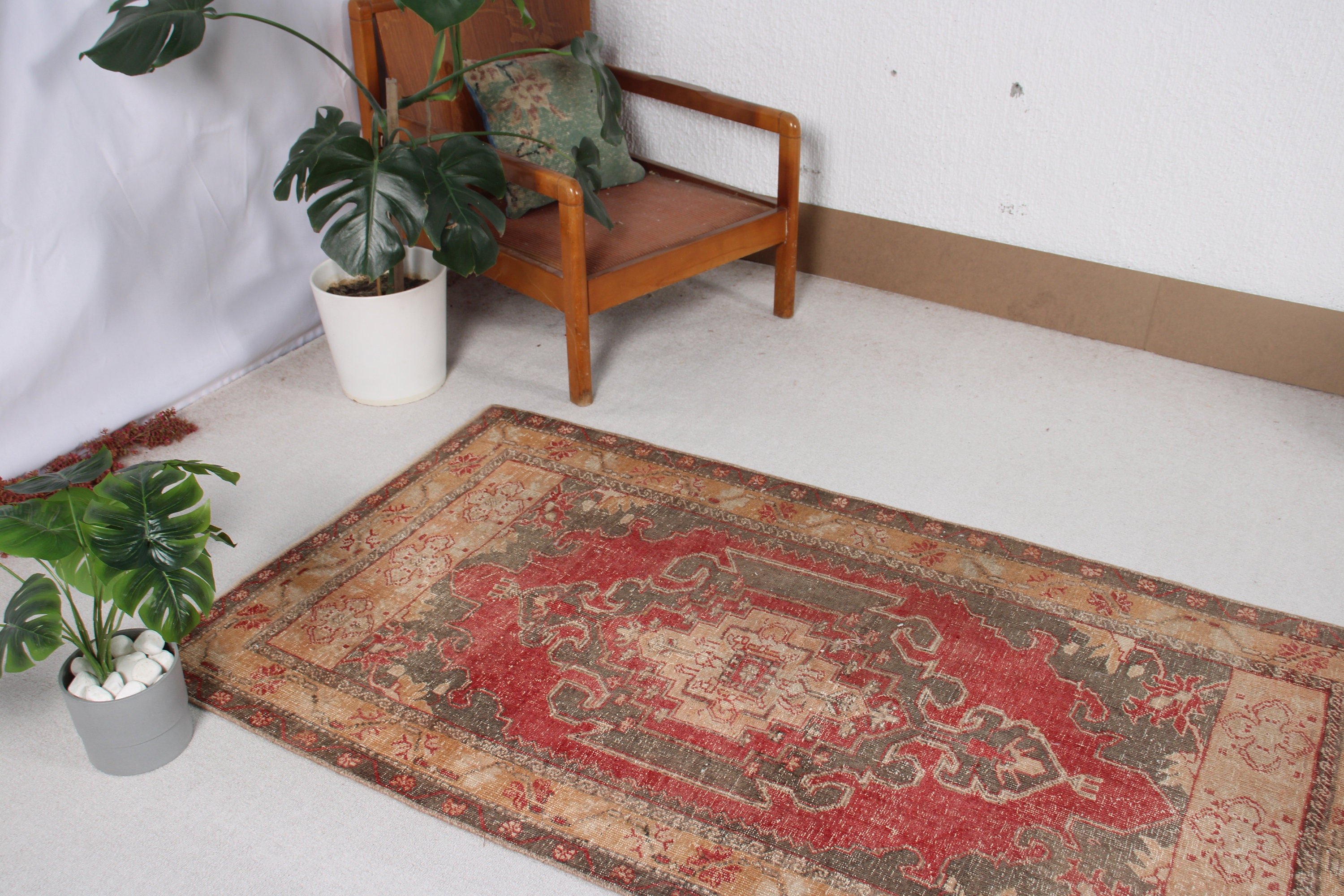 Turkish Rugs, Bedroom Rug, Red Luxury Rugs, Statement Rug, Vintage Rug, Entry Rug, Boho Rugs, 3.3x6.1 ft Accent Rug, Rugs for Entry