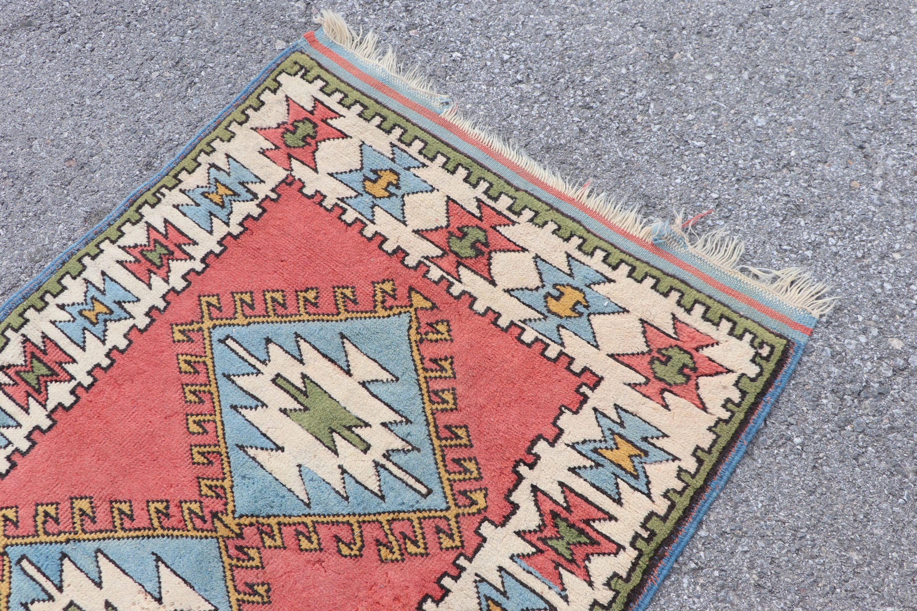 Nursery Rug, Vintage Rug, 3.1x4.2 ft Small Rugs, Turkish Rugs, Antique Rug, Wall Hanging Rug, Pink Kitchen Rug, Office Rugs, Oriental Rugs