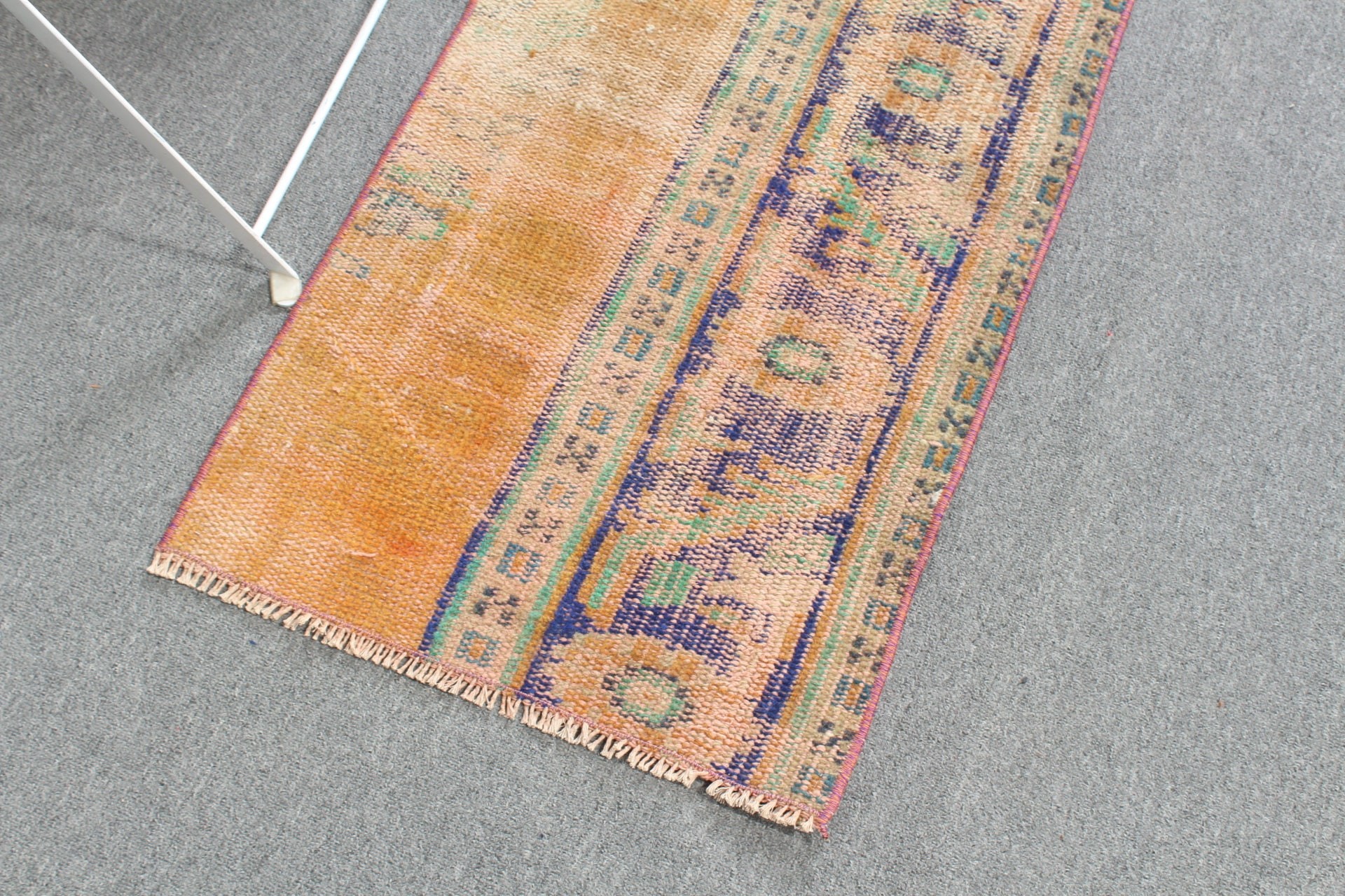 Cool Rug, Vintage Rugs, Bathroom Rugs, Turkish Rug, 1.6x3.1 ft Small Rug, Rugs for Bedroom, Bath Rug, Orange Oushak Rugs