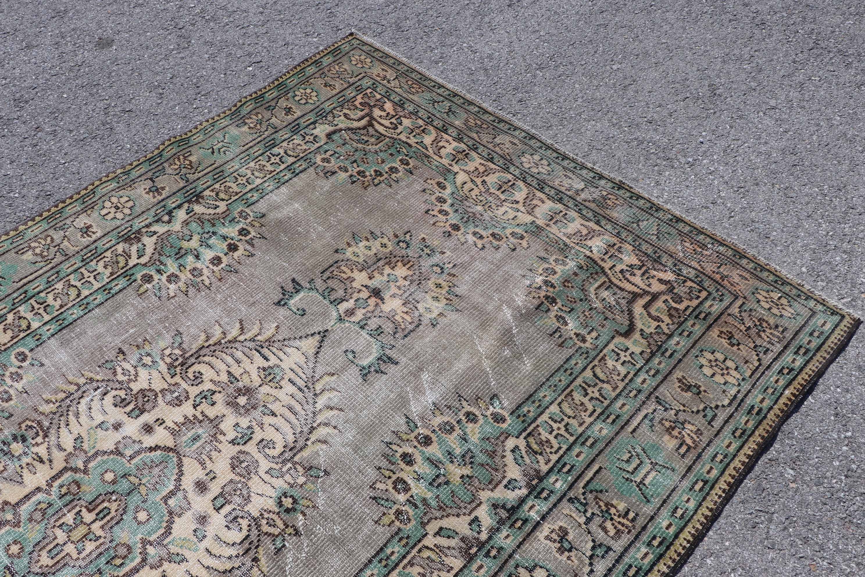 Dorm Rug, Wool Rugs, Bedroom Rugs, 5.3x9.9 ft Large Rugs, Turkish Rugs, Dining Room Rugs, Rugs for Dining Room, Vintage Rug, Green Wool Rug