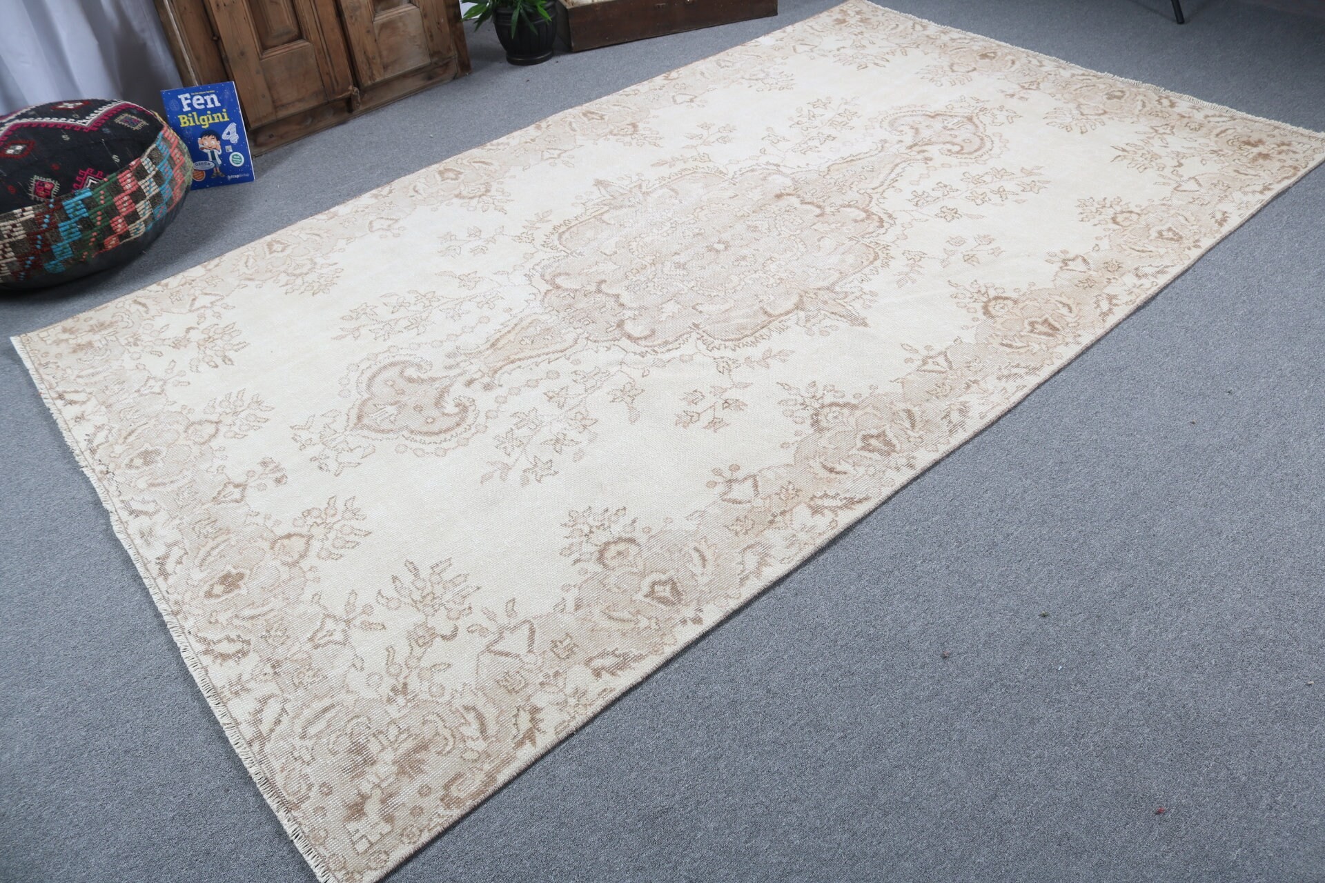 5.6x9.5 ft Large Rugs, Bedroom Rug, Turkish Rugs, Vintage Rug, Ethnic Rugs, Boho Rug, Beige Flatweave Rugs, Floor Rug, Dining Room Rug