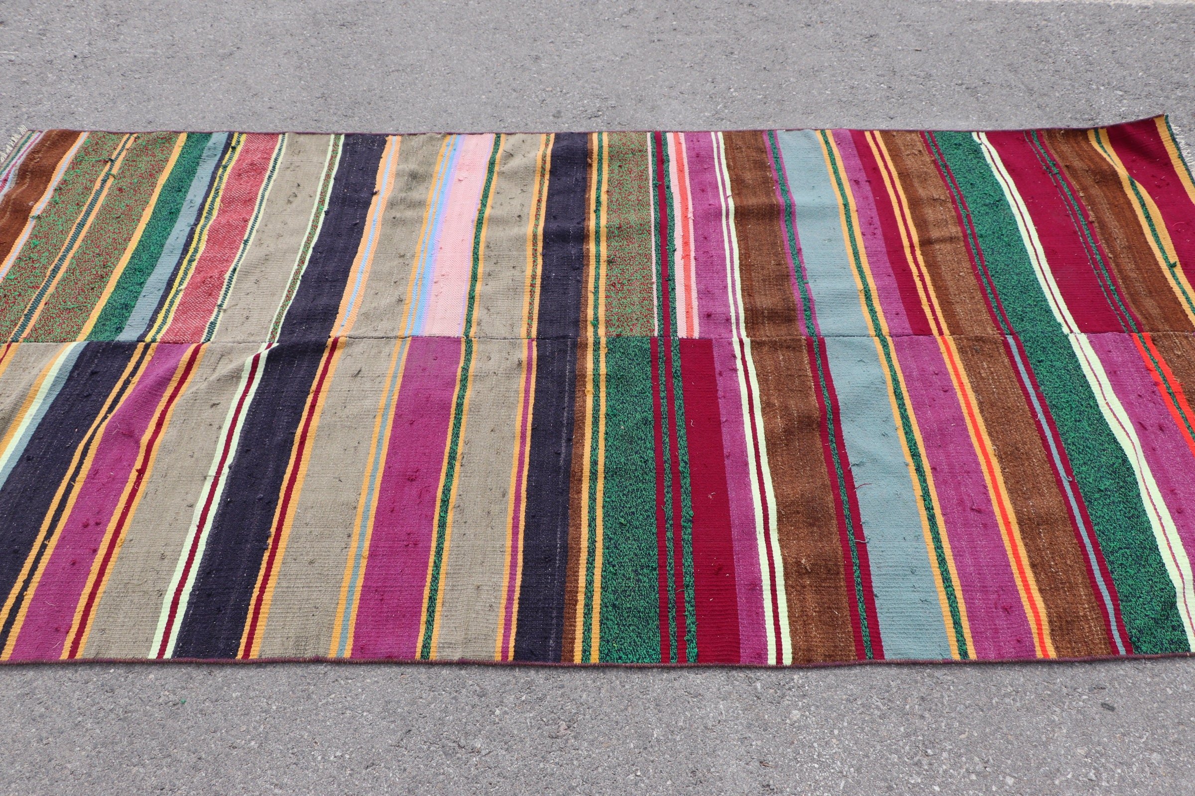 Türk Halıları, Anadolu Halısı, Yatak Odası Halısı, İç Mekan Halısı, Vintage Halı, 4.3x8.8 ft Alan Halısı, Ev Dekor Halısı, Kilim, Mor Fas Halıları