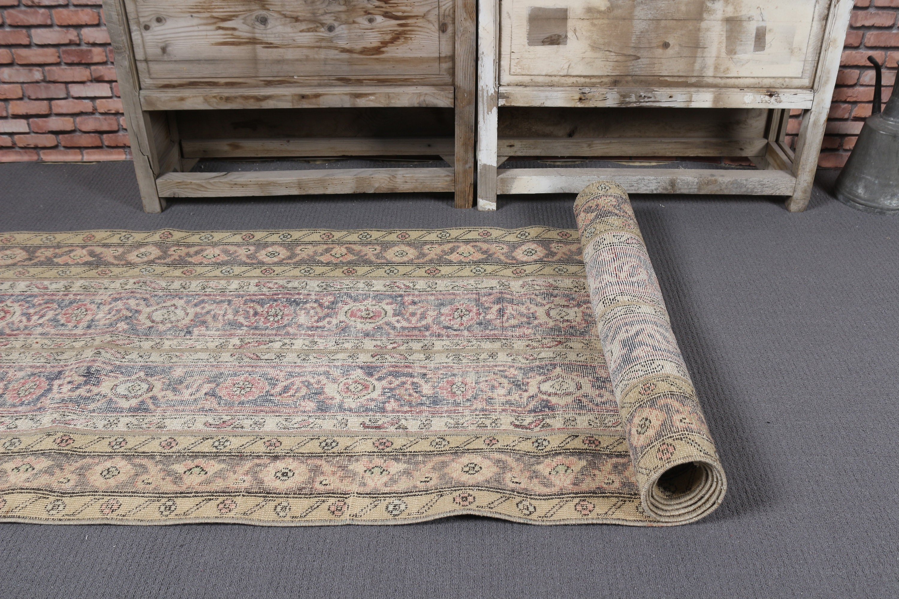 Beige Moroccan Rug, Kitchen Rug, Hallway Rug, Vintage Rugs, Home Decor Rug, 2.9x10.3 ft Runner Rug, Eclectic Rugs, Cool Rugs, Turkish Rug