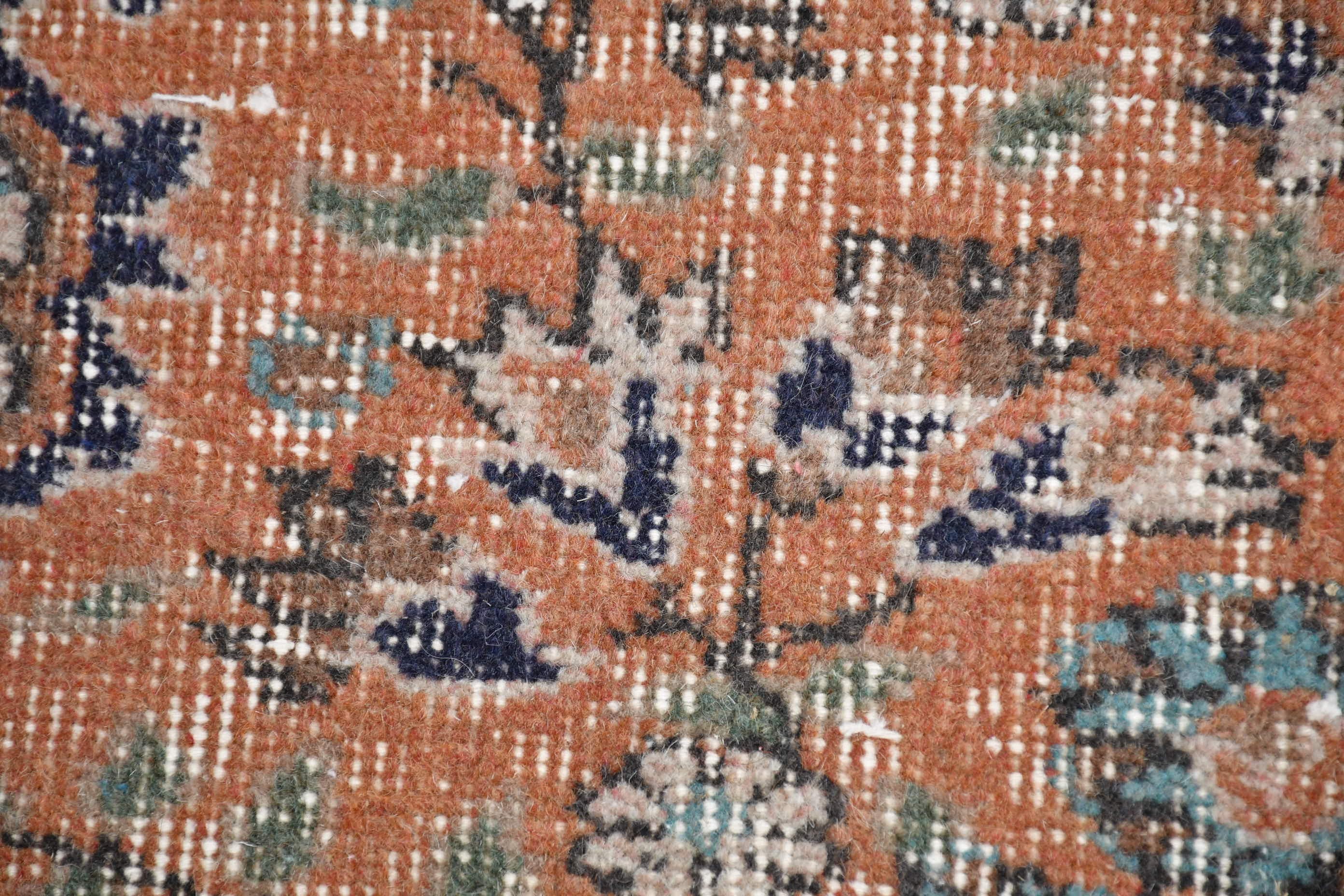 Kitchen Rug, Anatolian Rug, Rugs for Bedroom, Turkish Rug, Entry Rug, Wool Rug, Vintage Rug, 4.1x4.1 ft Accent Rug, Orange Oushak Rug