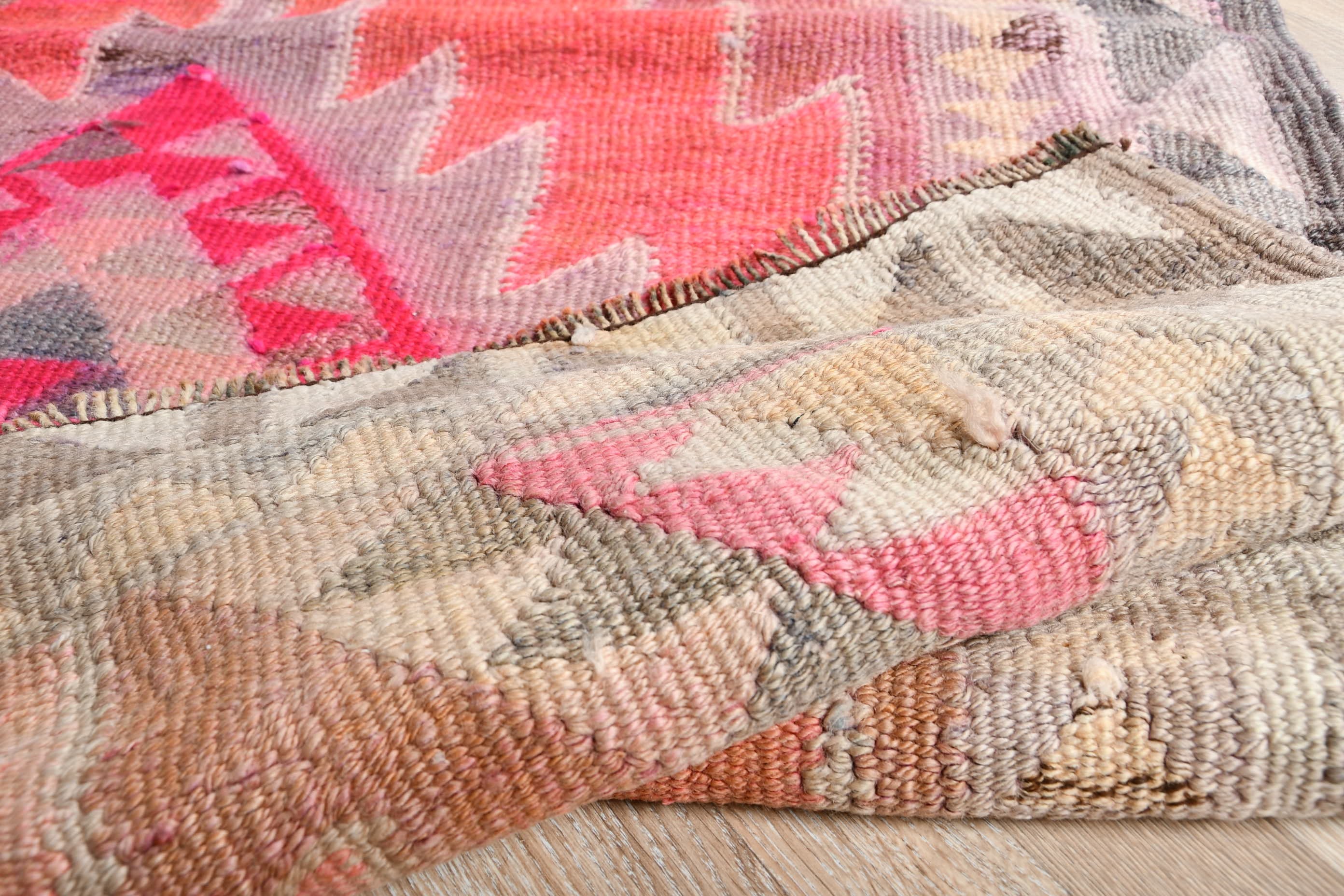 Turkish Rug, Wool Rug, Pink Oriental Rug, Stair Rugs, Vintage Rug, Rugs for Kitchen, 3.1x11.1 ft Runner Rug, Moroccan Rugs, Corridor Rug