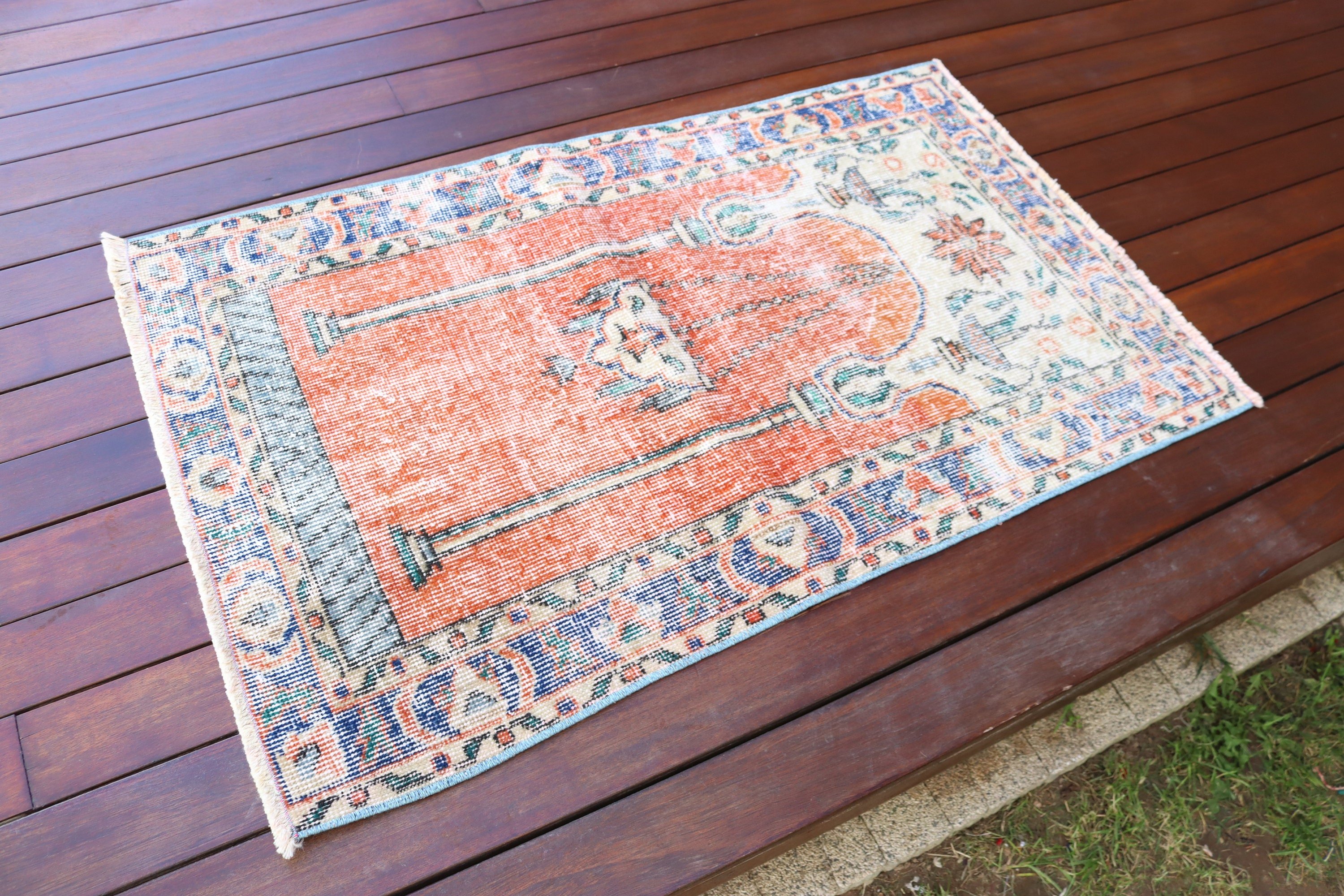 Vintage Rug, Bedroom Rug, Red Cool Rug, 2.4x3.8 ft Small Rug, Rugs for Door Mat, Bath Rugs, Turkish Rugs, Aztec Rug, Cool Rugs, Neutral Rug