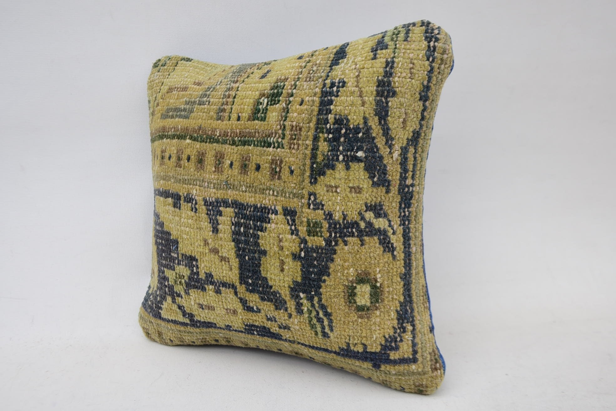 12"x12" Beige Cushion Case, Knitted Pillow Case, Throw Kilim Pillow, Vintage Kilim Pillow, Ikat Cushion Cover, Boho Pillow