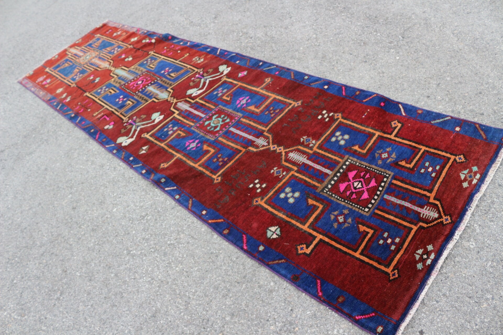 Kırmızı Yer Halıları, Koşucu Halıları, Merdiven Halısı, Koridor Halısı, 3.4x12 ft Runner Halısı, Vintage Halılar, Ev Dekorasyonu Halıları, Antika Halı, Türk Halısı