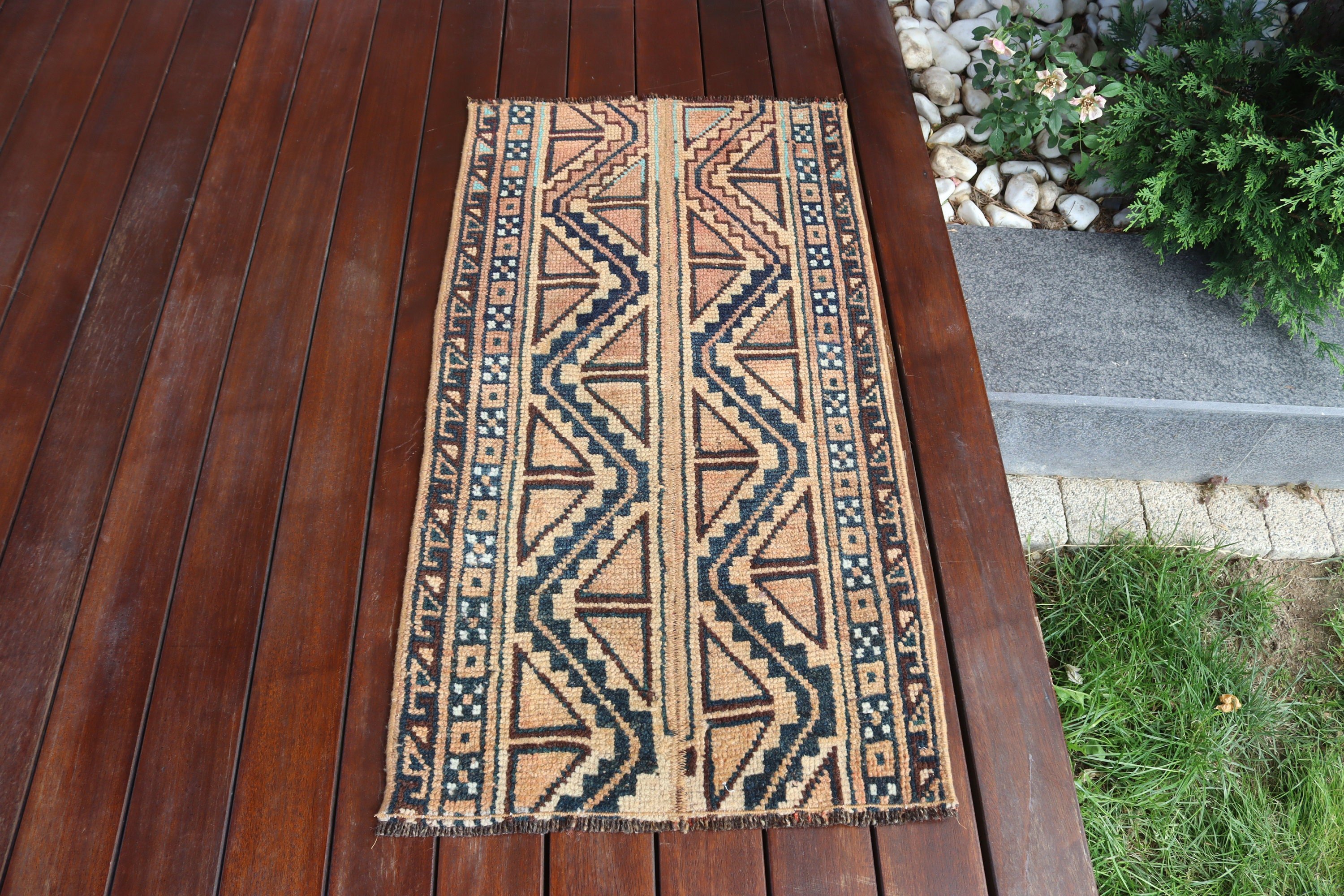 Luxury Rug, Car Mat Rugs, Vintage Rugs, Brown Wool Rugs, Turkish Rug, Handwoven Rugs, 1.6x3 ft Small Rugs, Bathroom Rugs, Neutral Rugs