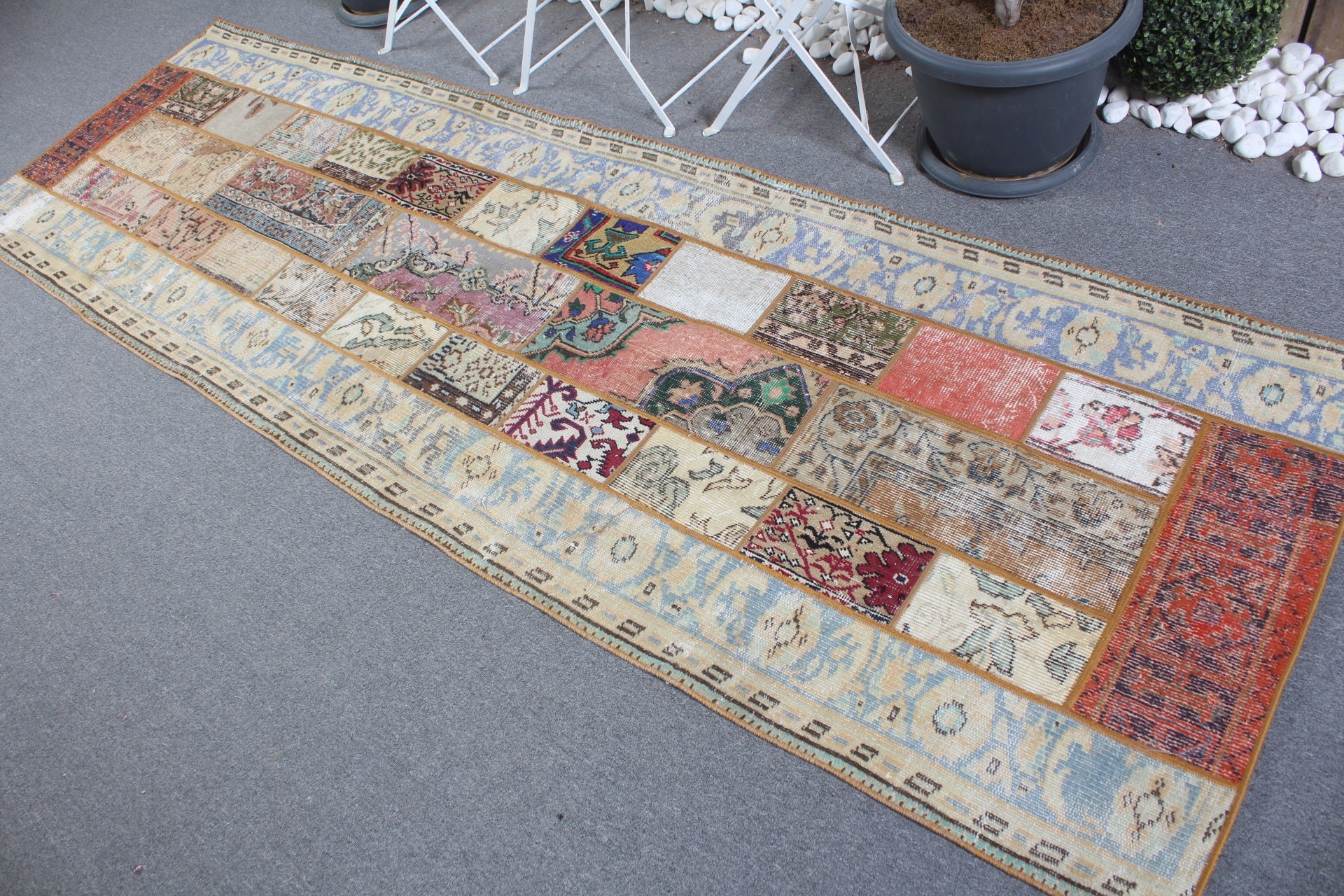 Home Decor Rug, Turkish Rug, Anatolian Rug, Kitchen Rug, Vintage Rug, 3.1x9.8 ft Runner Rug, Rugs for Runner, Rainbow Moroccan Rugs