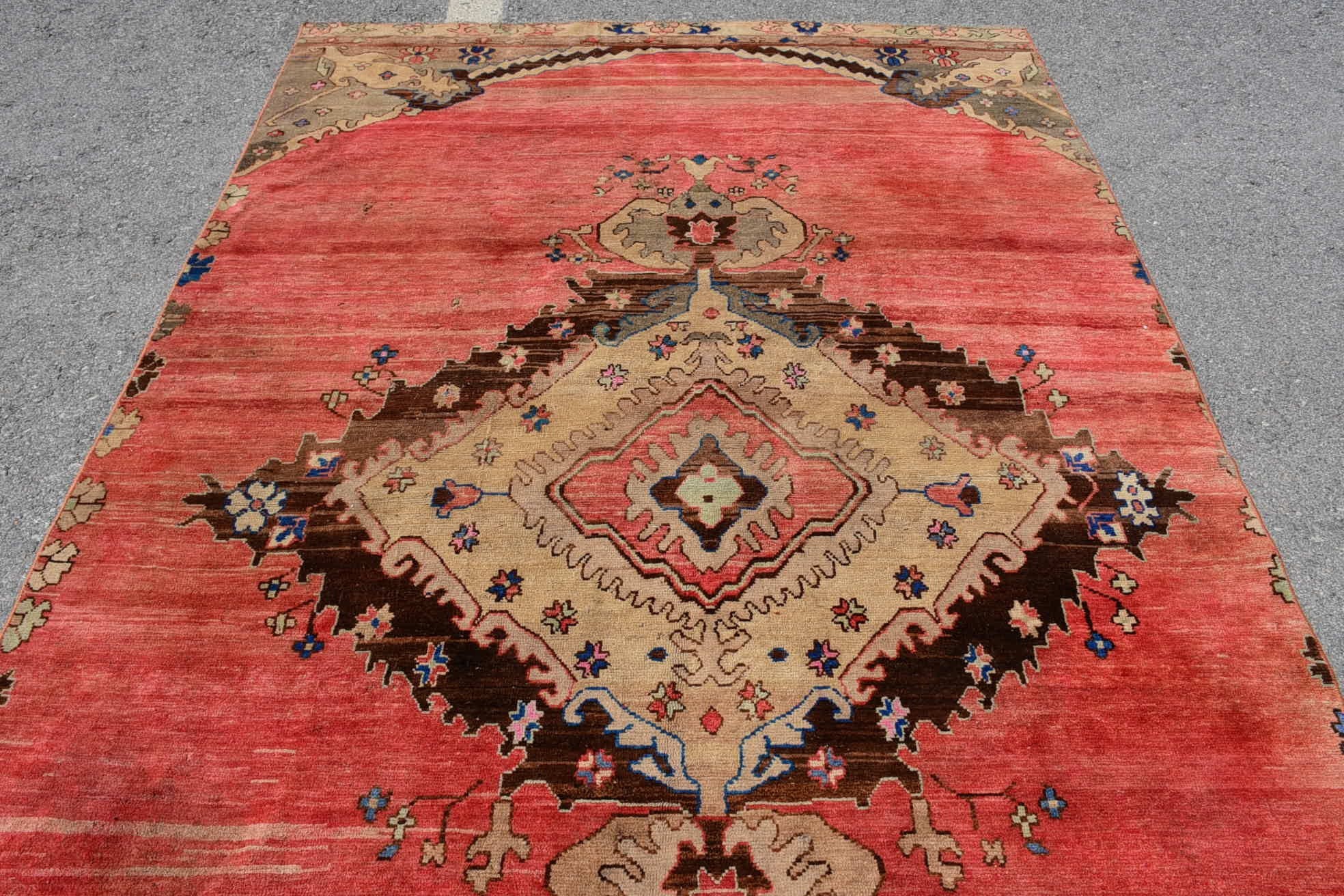 Anadolu Halısı, Oturma Odası Halıları, Yemek Odası Halısı, 6,2x10,4 ft Büyük Halılar, Türk Halısı, Salon Halısı, Parlak Halı, Oushak Halıları, Vintage Halılar