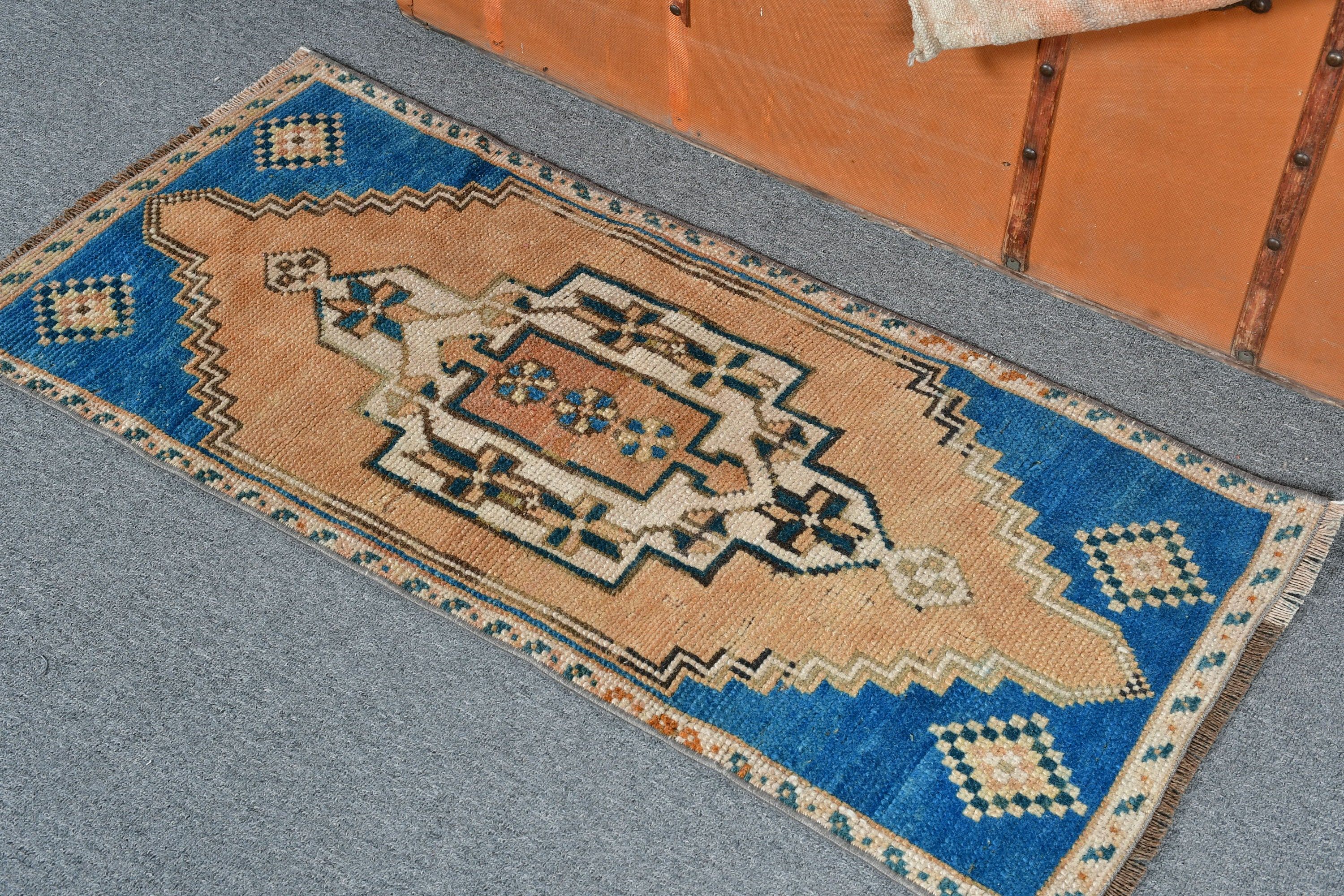 Turkish Rugs, Entry Rug, Rugs for Door Mat, Brown Bedroom Rugs, 1.5x3.3 ft Small Rug, Bedroom Rug, Vintage Rug, Nursery Rug, Kitchen Rug