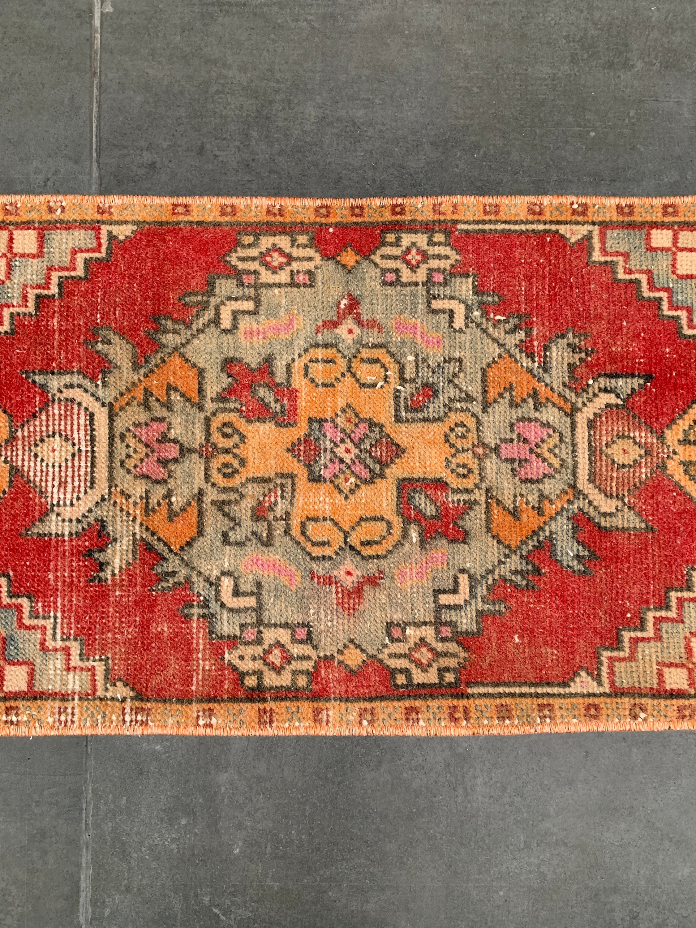 Bedroom Rugs, Moroccan Rugs, Rugs for Car Mat, Vintage Rug, Nomadic Rug, 1.5x3.1 ft Small Rug, Bath Rugs, Turkish Rugs, Red Home Decor Rugs