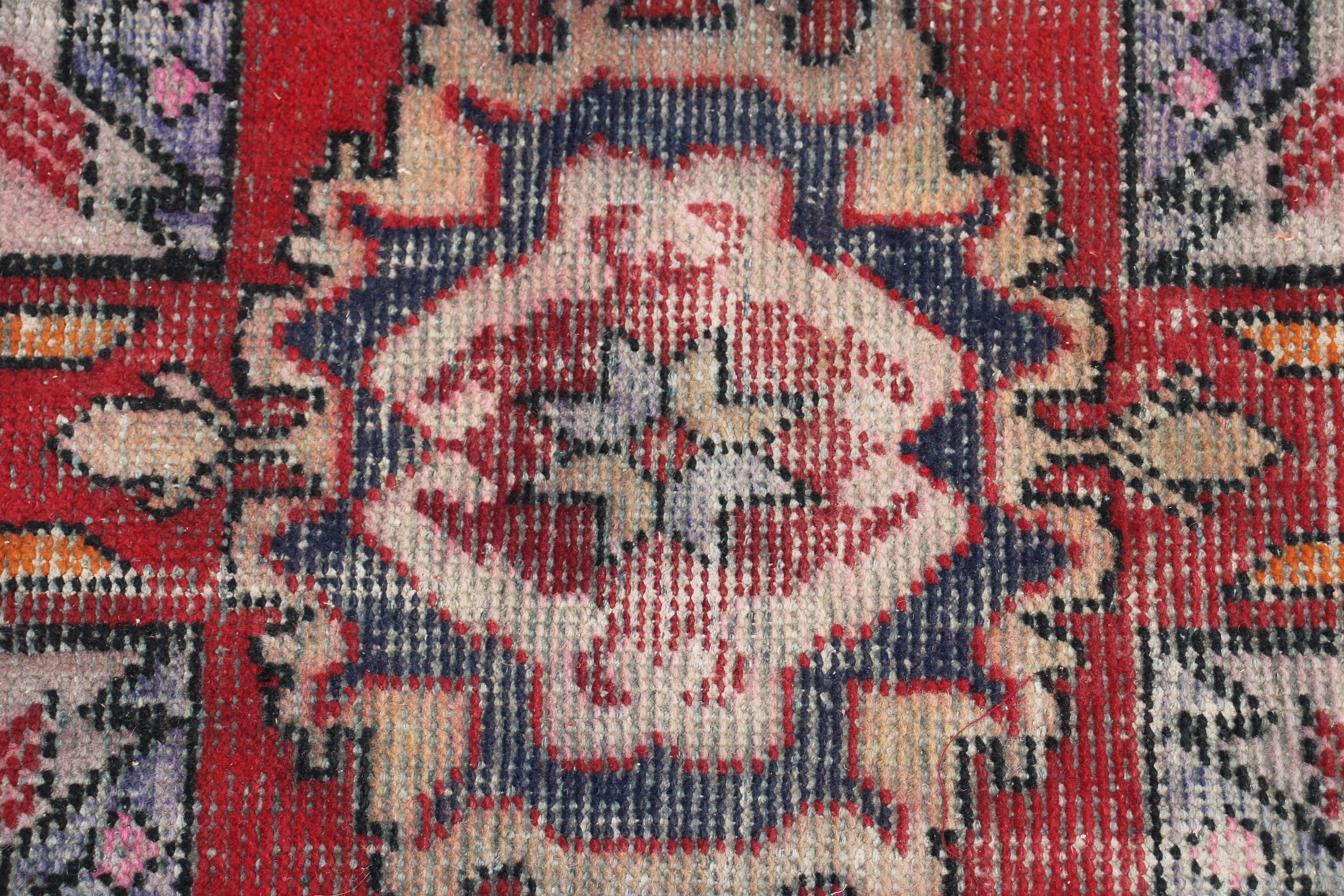 1.7x2.8 ft Küçük Halılar, Çocuk Halıları, Yer Halıları, Banyo Halısı, Banyo Halıları, Vintage Halı, Türk Halıları, Kırmızı Geometrik Halılar, Anadolu Halısı