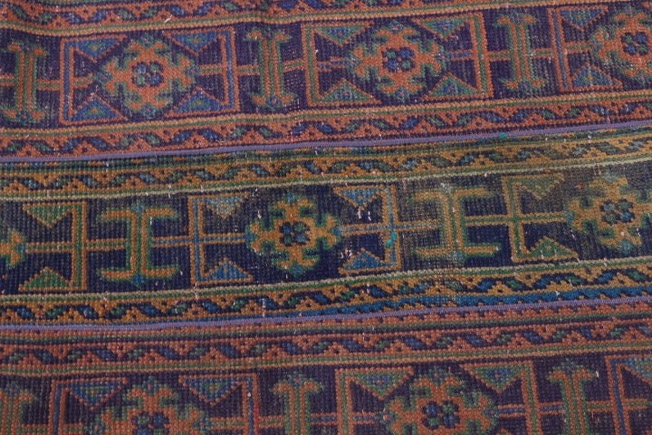 Rugs for Corridor, Bedroom Rug, 2.3x7.9 ft Runner Rug, Kitchen Rug, Stair Rug, Turkish Rug, Blue Floor Rugs, Anatolian Rugs, Vintage Rug