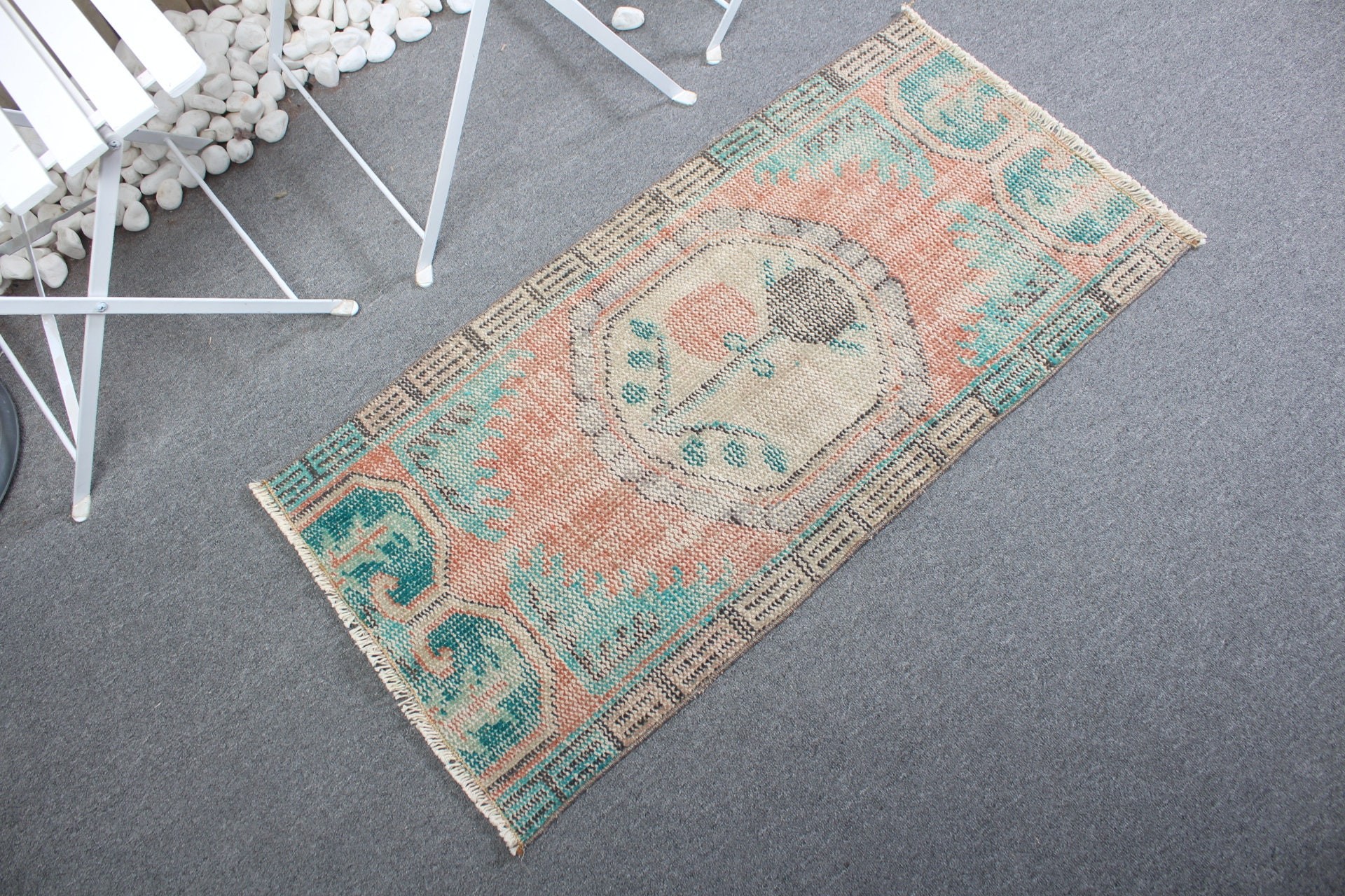 Turkish Rug, Wall Hanging Rug, Bath Rug, Cool Rug, Orange Antique Rug, Outdoor Rug, Vintage Rugs, 1.8x3.4 ft Small Rug