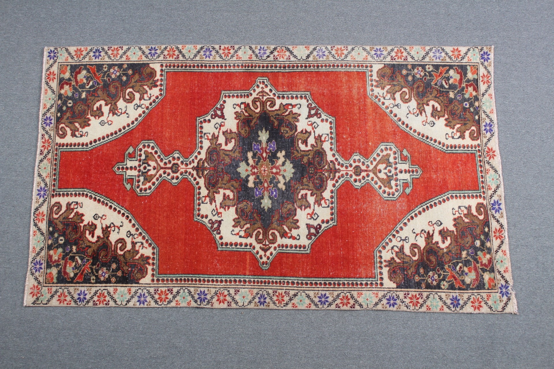 4.2x7.2 ft Alan Halısı, Türk Halıları, Mutfak Halısı, Vintage Halı, Düğün Halısı, Yemek Odası Halıları, Ev Dekor Halısı, Yatak Odası Halısı, Kırmızı Oushak Halısı