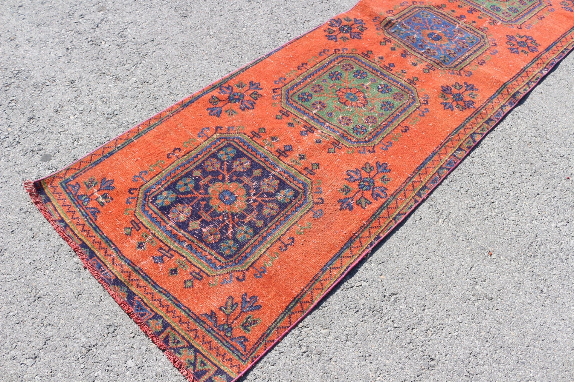 Orange Oushak Rugs, Custom Rug, Stair Rugs, 2.9x10.5 ft Runner Rugs, Antique Rugs, Vintage Rug, Rugs for Stair, Turkish Rugs