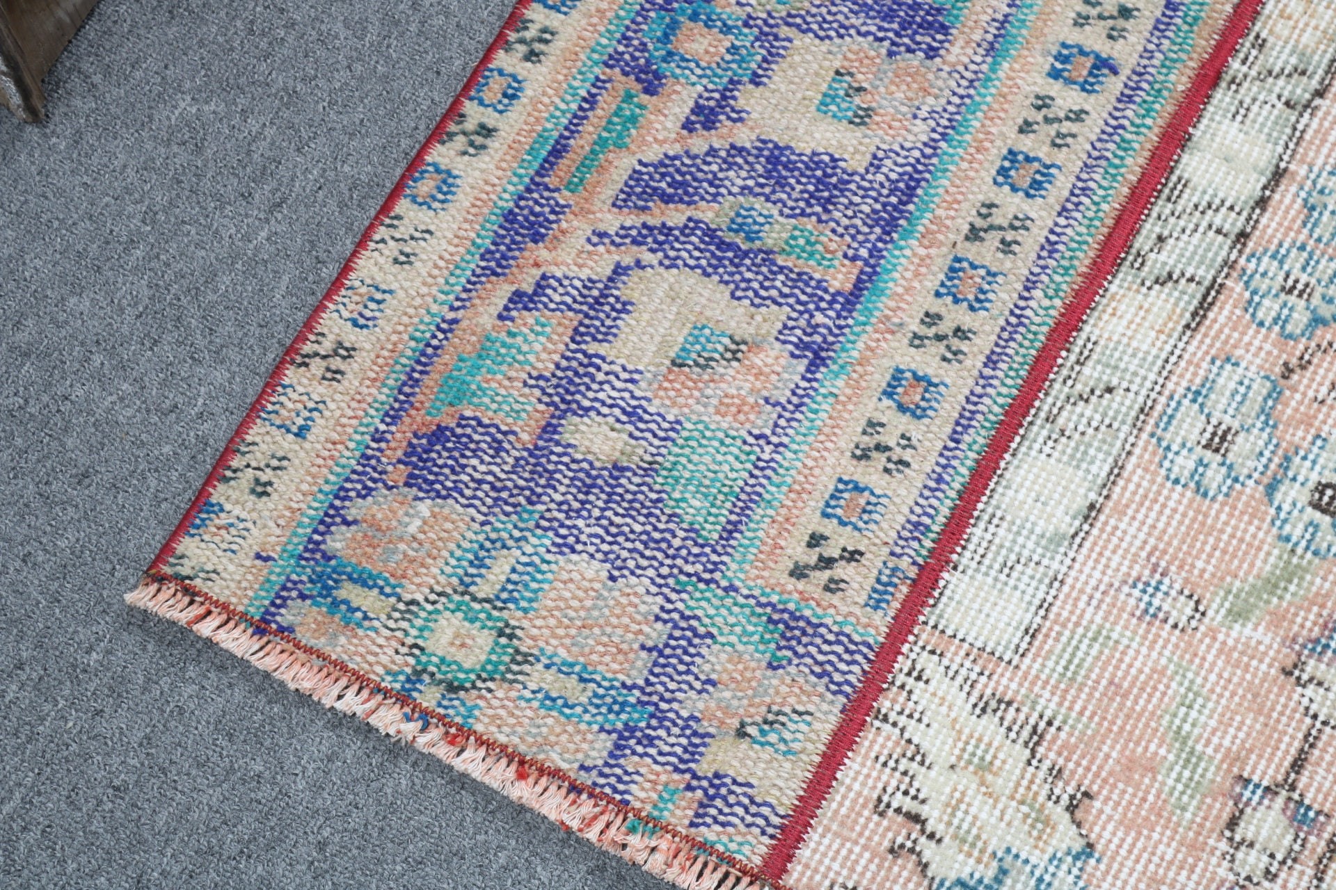 Wall Hanging Rugs, Vintage Rug, Turkish Rugs, Antique Rugs, Boho Rugs, Bath Rugs, 1.7x3.7 ft Small Rugs, Blue Anatolian Rugs, Luxury Rugs