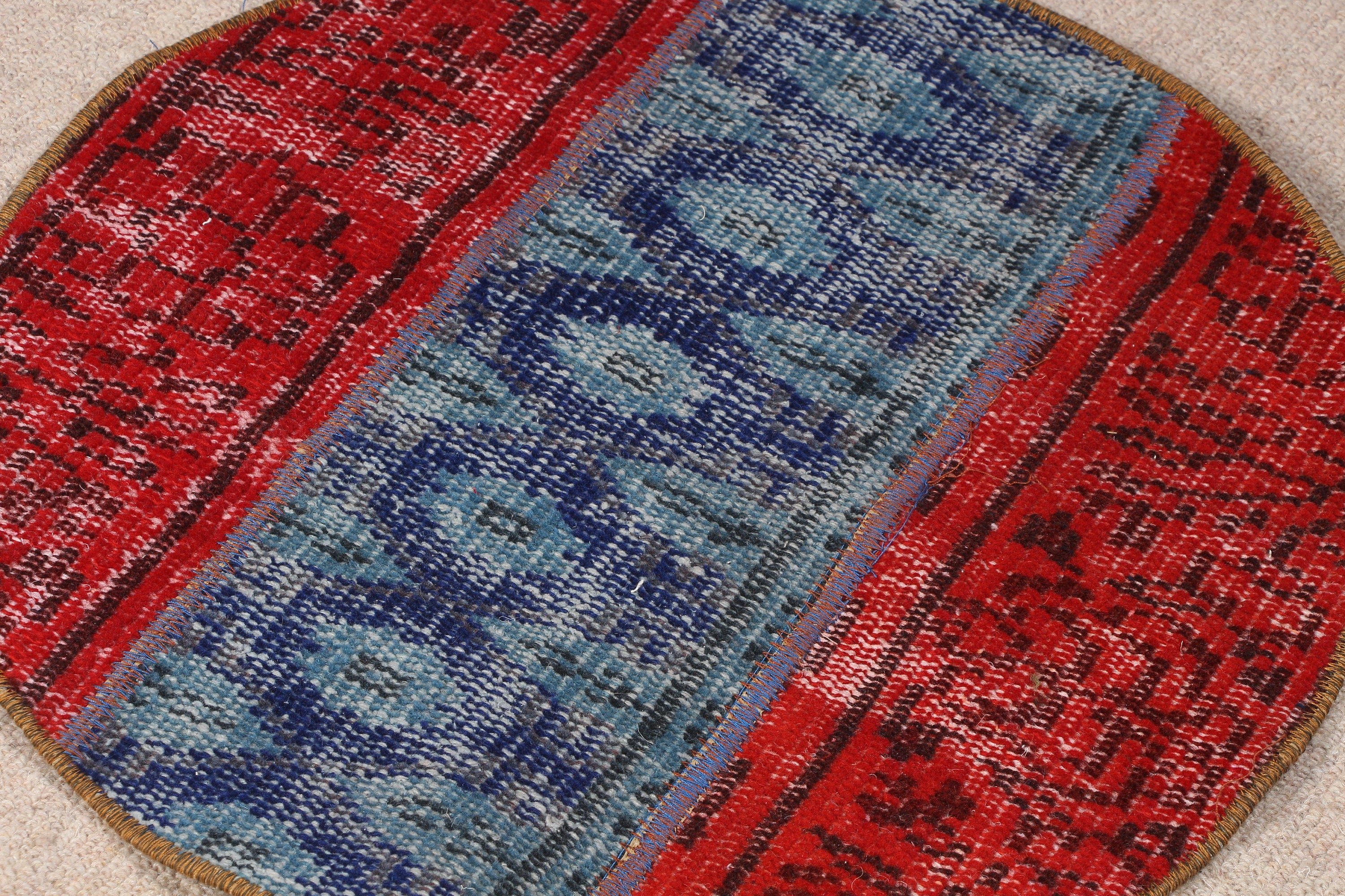 Old Rug, Rugs for Entry, Car Mat Rug, Kitchen Rugs, Red Cool Rug, Nursery Rugs, Turkish Rug, Vintage Rug, Oushak Rugs, 1.7x1.7 ft Small Rug