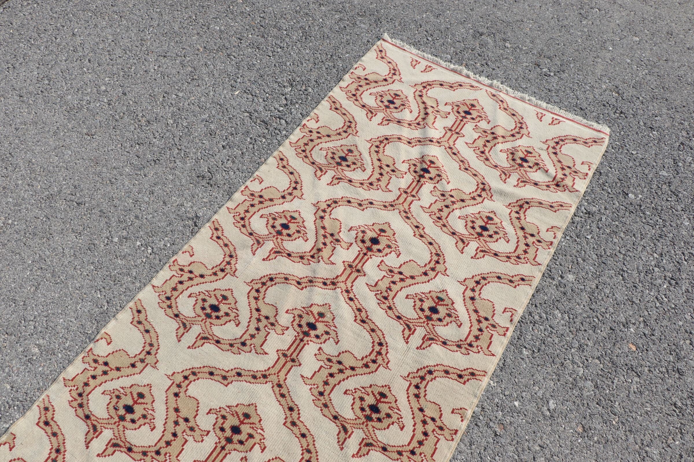 2.7x9.8 ft Runner Rug, Hallway Rugs, Beige Home Decor Rug, Vintage Rug, Turkish Rugs, Rugs for Corridor, Anatolian Rugs