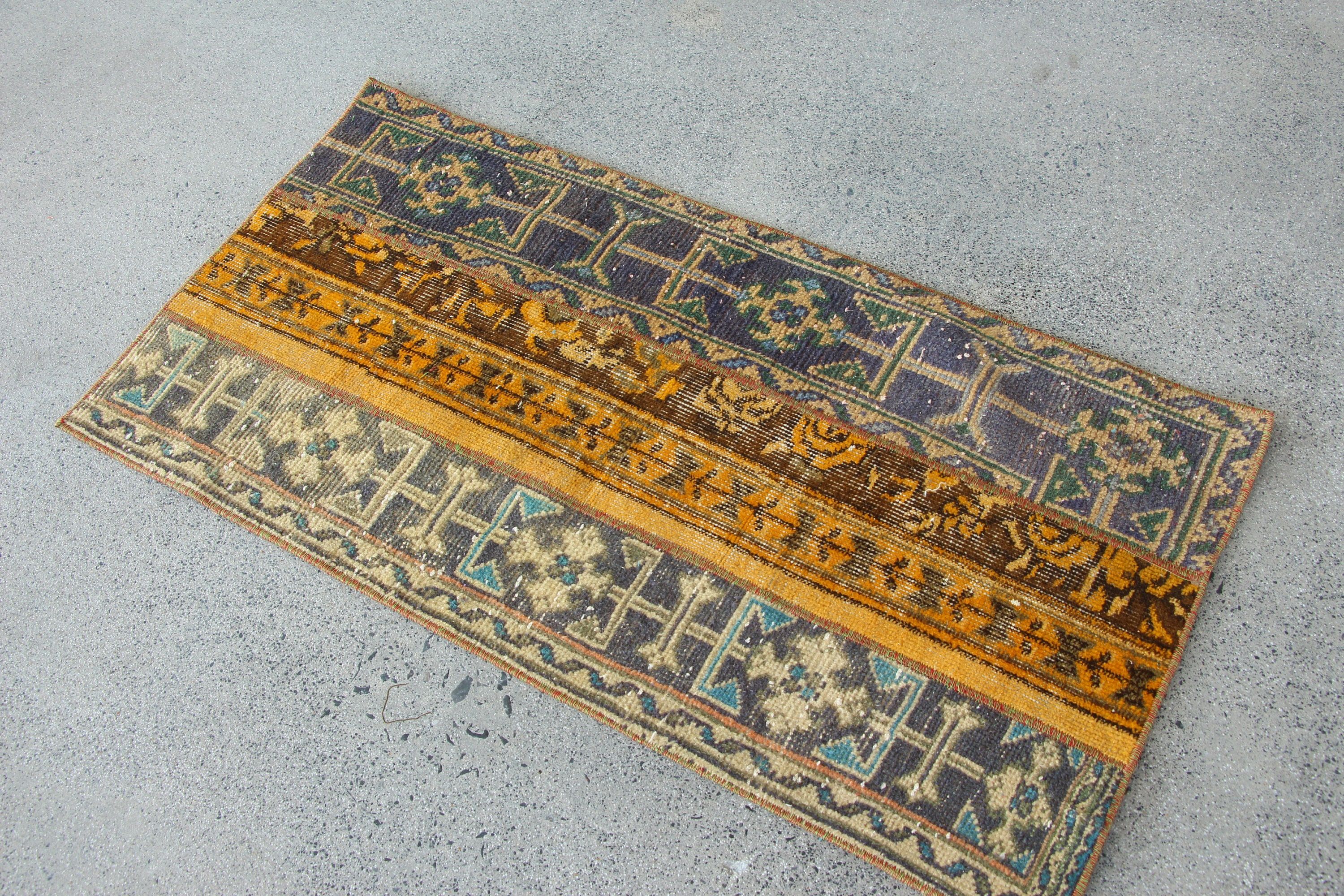 Vintage Halılar, Mavi Oushak Halı, 2x4 ft Küçük Halı, Yatak Odası Halıları, Kapı Paspası Halıları, Antika Halı, Duvara Asılı Halı, Mutfak Halısı, Türk Halıları