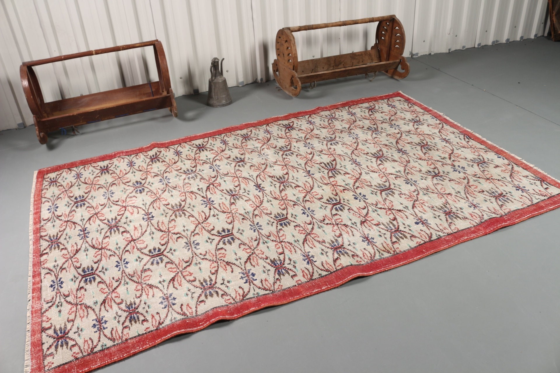 Yemek Odası Halıları, Mutfak Halısı, Yemek Odası Halıları, 5.5x8.6 ft Büyük Halı, Türk Halısı, Vintage Halı, Gri Yer Halısı, Salon Halısı, Oushak Halısı