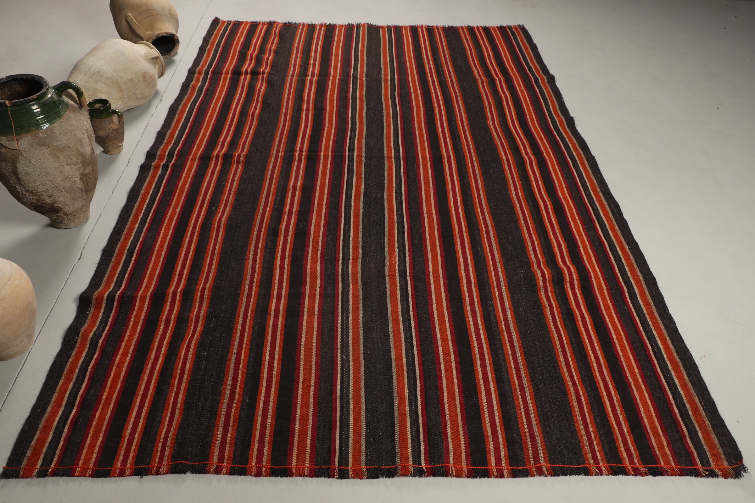 Salon Halısı, Yatak Odası Halıları, Turuncu Antika Halılar, Vintage Halılar, Oryantal Halılar, Yemek Odası Halısı, Ofis Halısı, Türk Halıları, 5,8x8,5 ft Büyük Halı