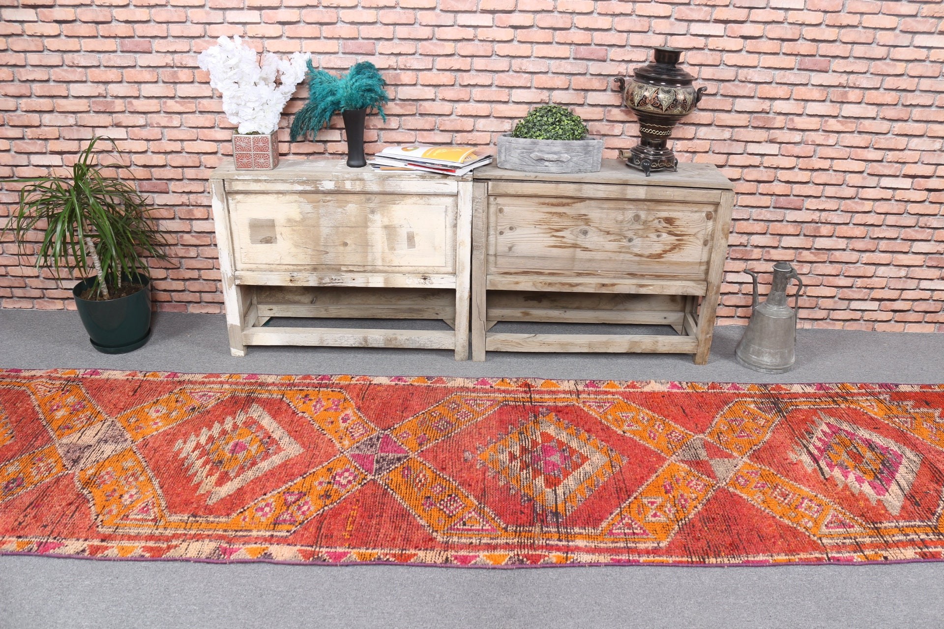 Turkish Rug, 2.7x11.8 ft Runner Rug, Bedroom Rug, Stair Rug, Red Antique Rug, Kitchen Rug, Rugs for Corridor, Vintage Rug, Cool Rugs