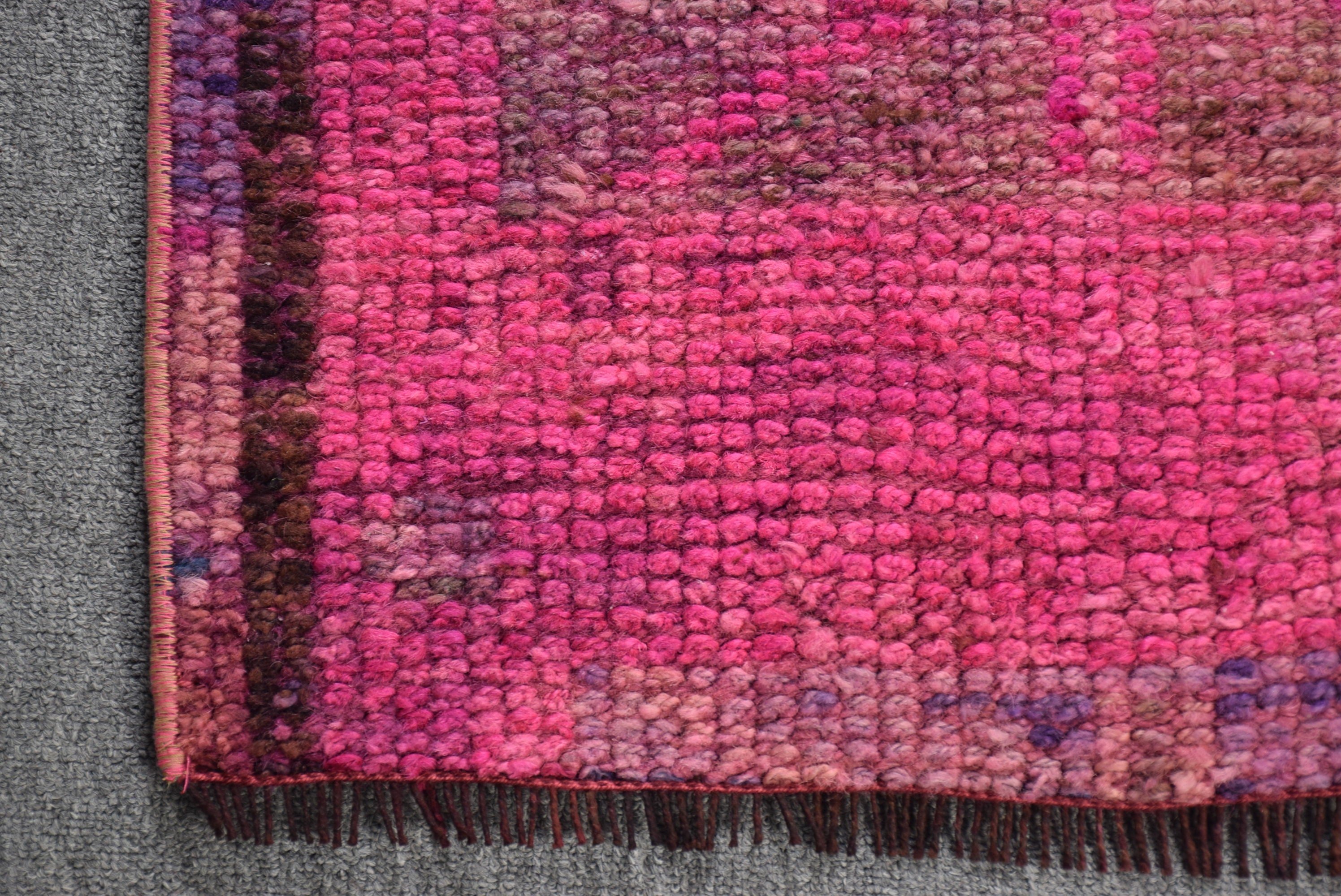 Pink Wool Rug, Bath Rug, Wool Bath Mat Rug, 1.4x2.8 ft Small Rug, Turkish Rug, Rugs for Nursery, Bedroom Rugs, Oushak Rugs, Vintage Rugs