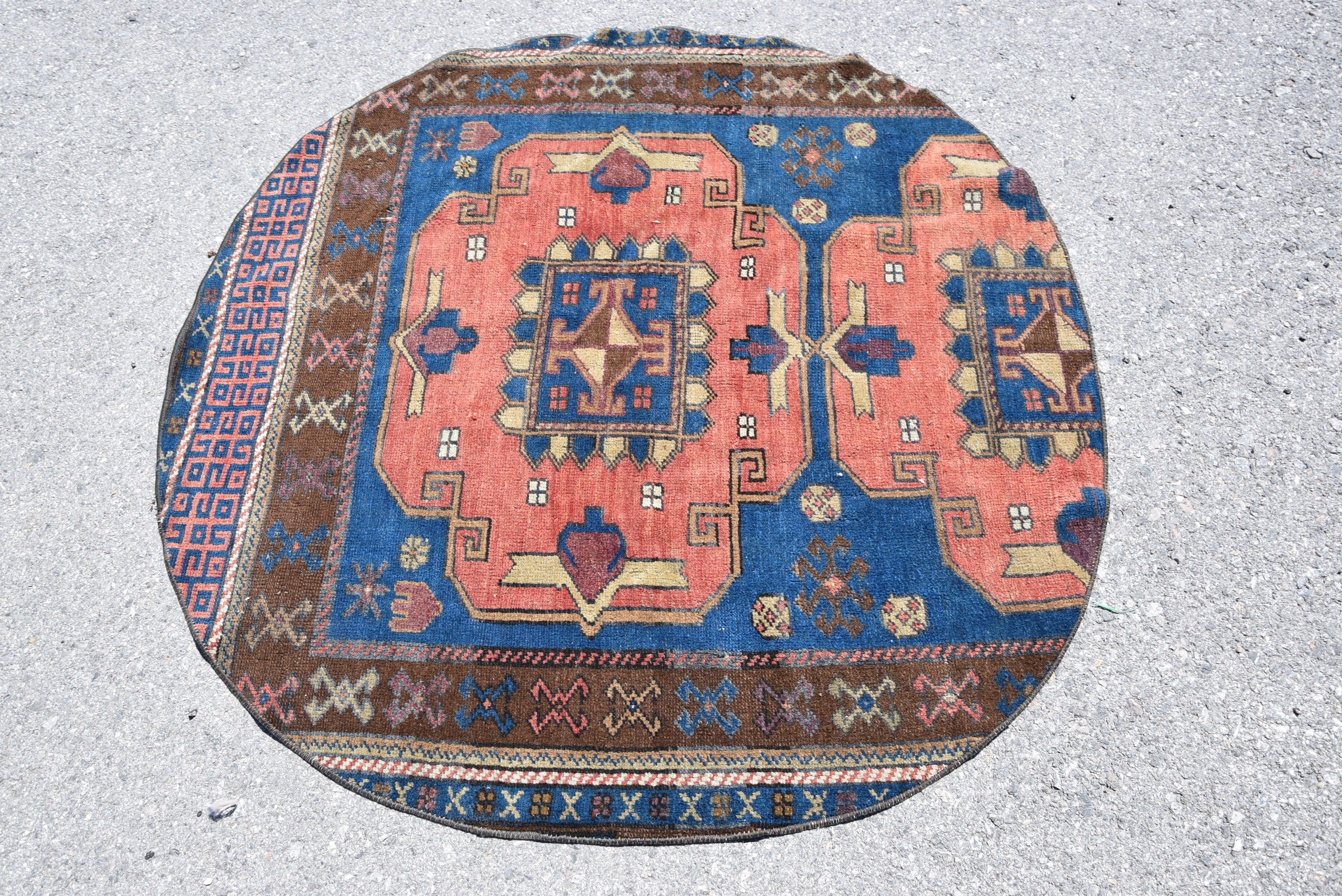 Antika Halı, Kırmızı Soğuk Halı, Vintage Halı, Yatak Odası Halıları, Ofis Halısı, Türk Halısı, Yatak Odası Halısı, Yün Halı, 4.1x4.1 ft Accent Halı, Giriş Halısı