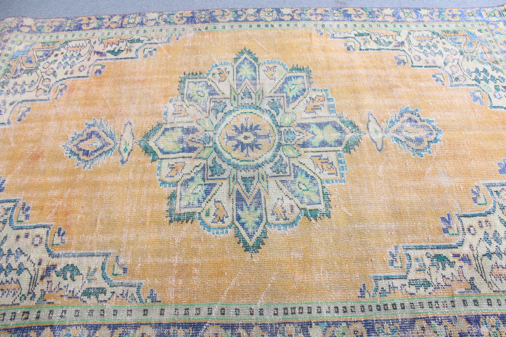 Turuncu Yatak Odası Halısı, 5.5x8.7 ft Büyük Halılar, Vintage Halılar, Oryantal Halı, Salon Halısı, Boho Halısı, Yatak Odası Halısı, Yatak Odası Halıları, Türk Halısı