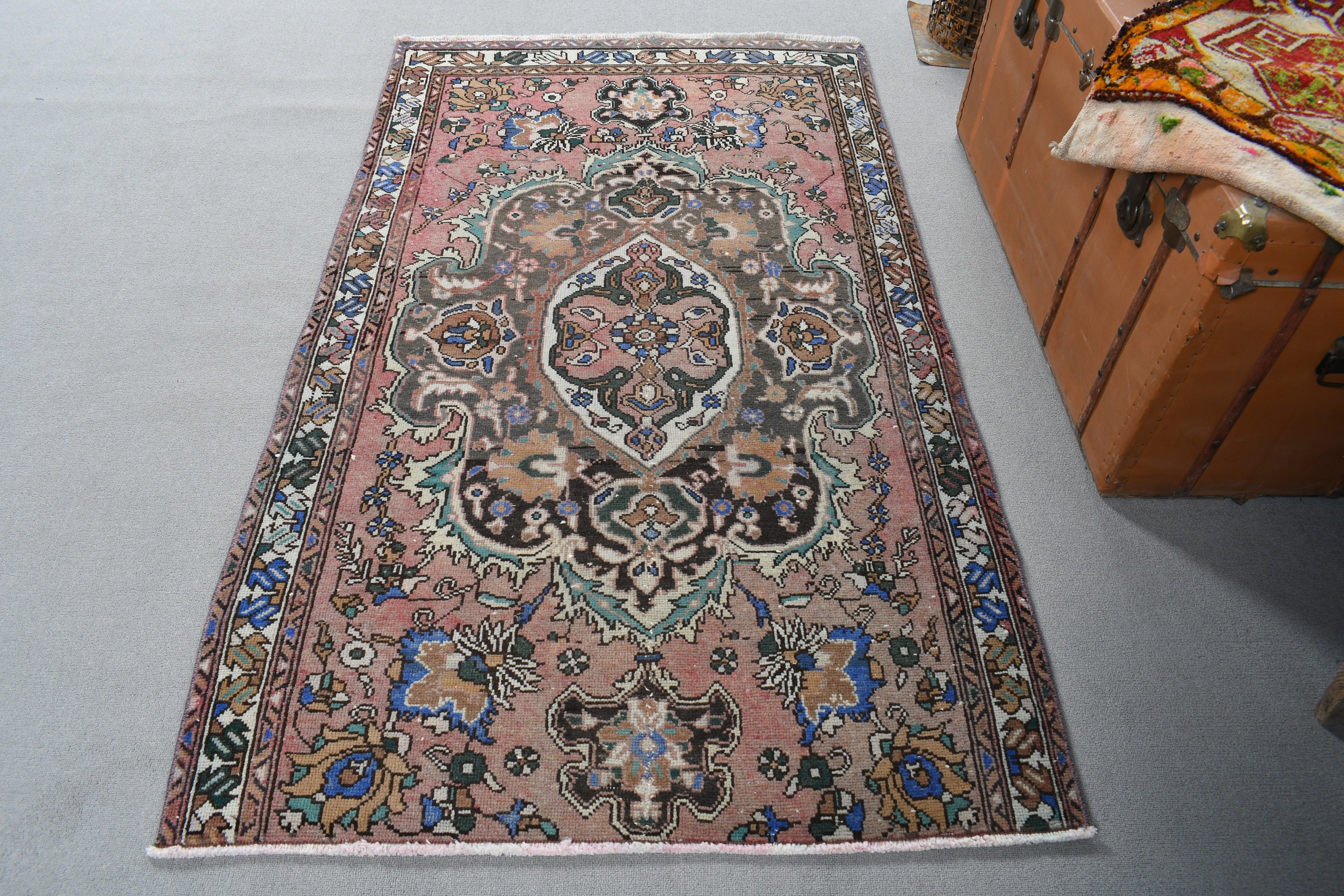 Vintage Accent Halı, Yer Halıları, Düz Dokuma Halılar, Türk Halıları, Vintage Halı, Kahverengi Açıklama Halısı, 3,5x6 ft Accent Halılar, Yatak Odası Halıları